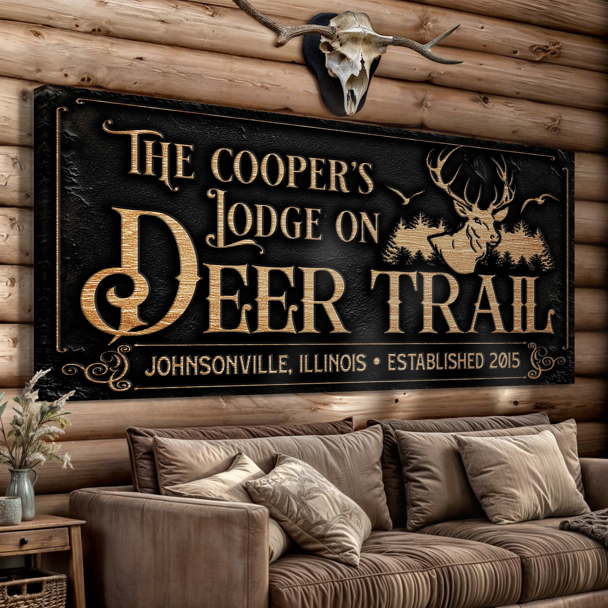 Hunting Lodge Sign on sale at MyriadMart