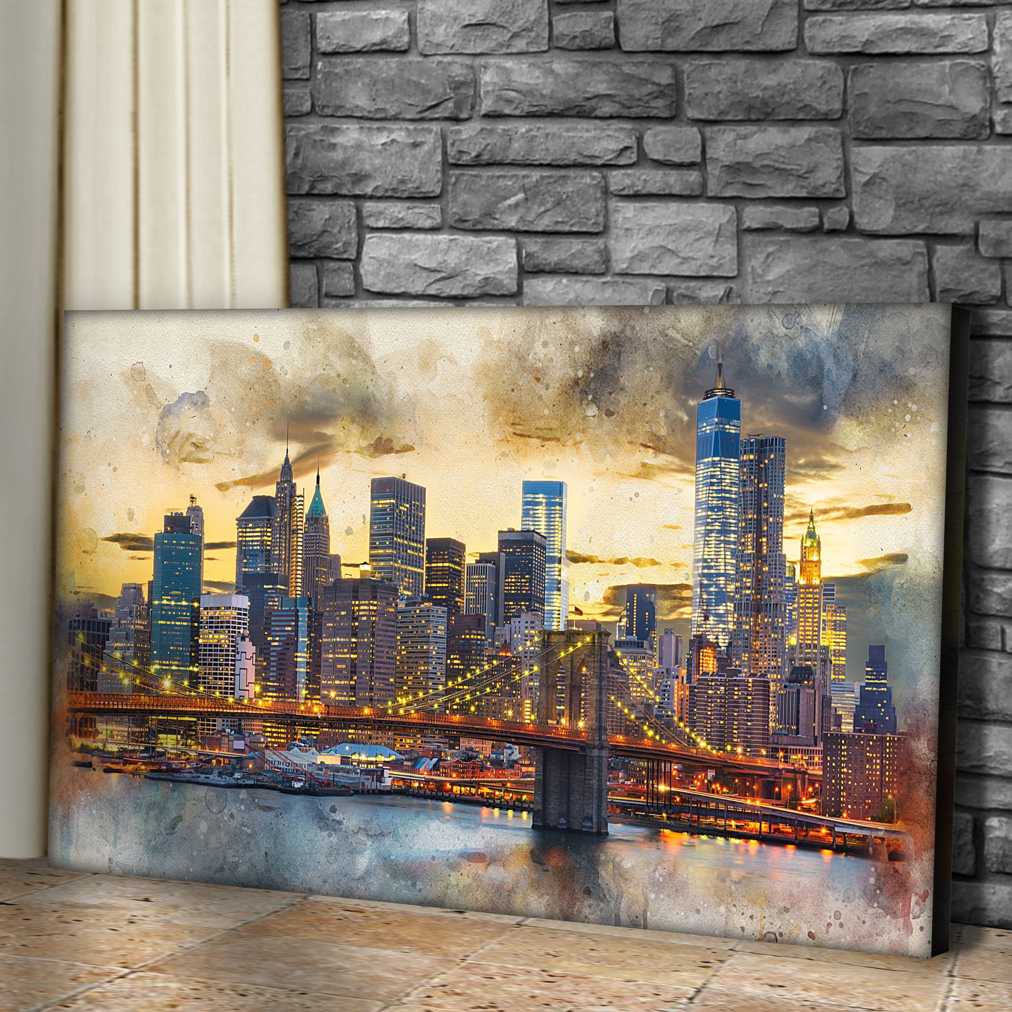 New York City Night View Canvas Wall Art on sale at MyriadMart