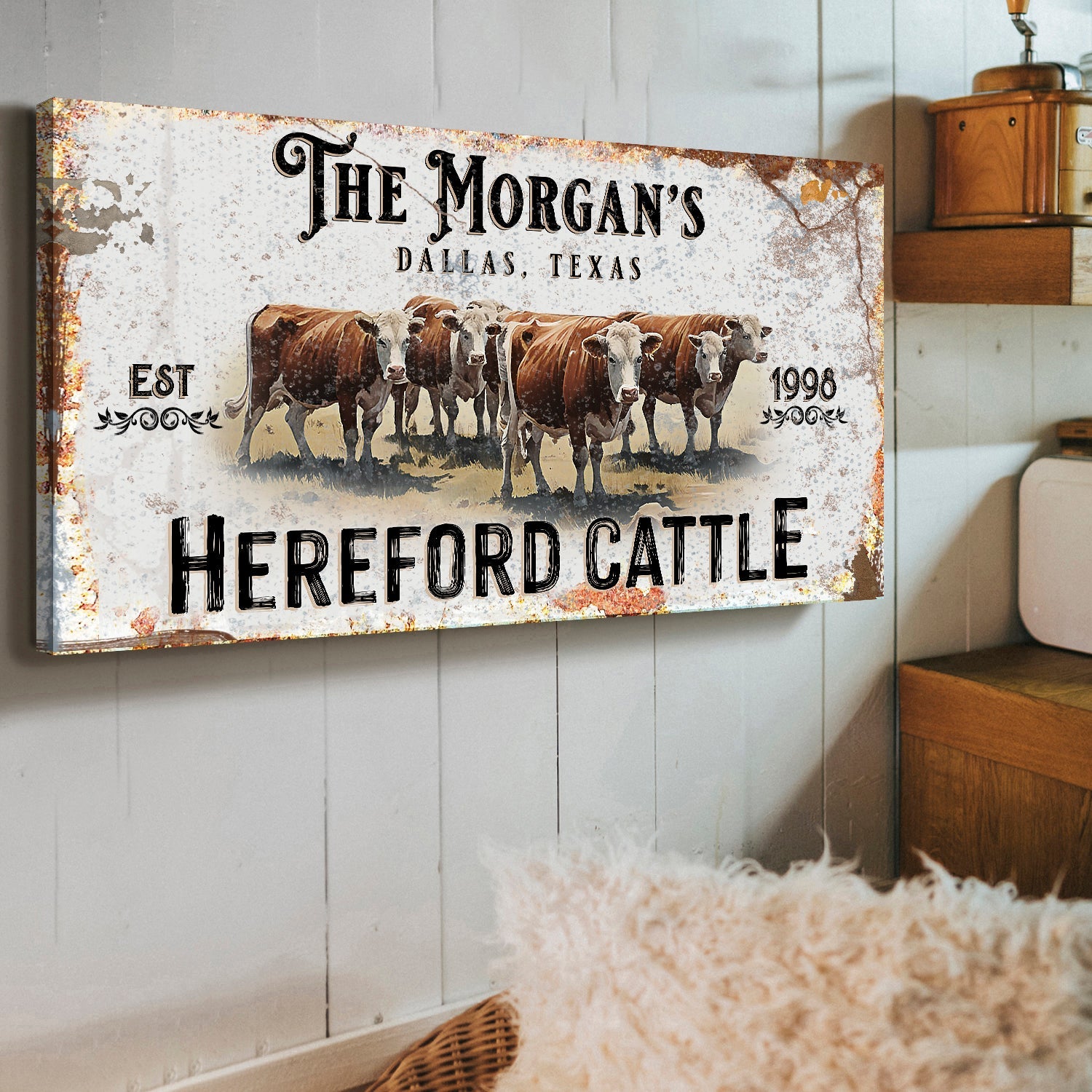 Personalized Hereford Cattle Sign II on sale at MyriadMart