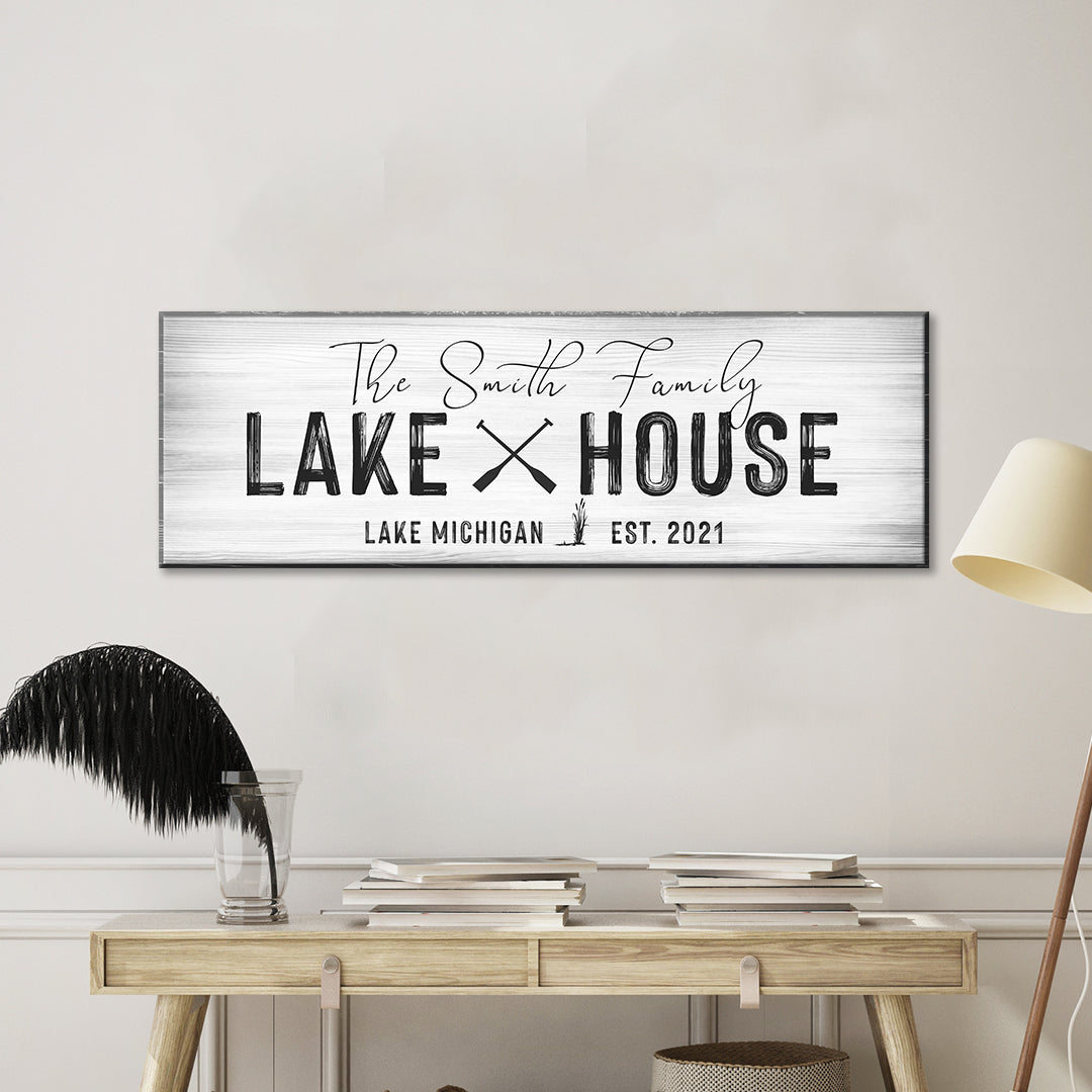 Classic Family Lake House Sign on sale at MyriadMart