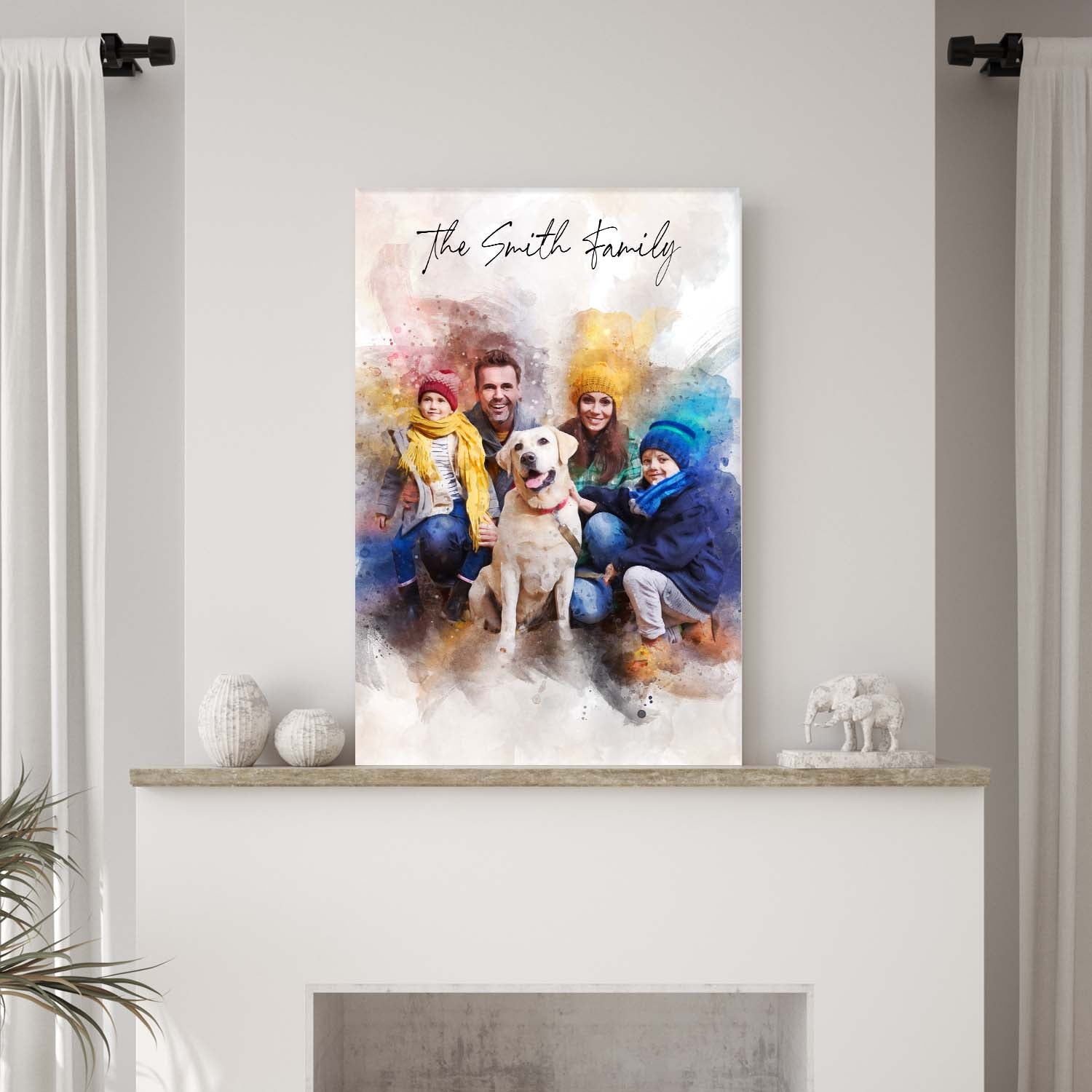 Custom Family Watercolor Portrait II on sale at MyriadMart