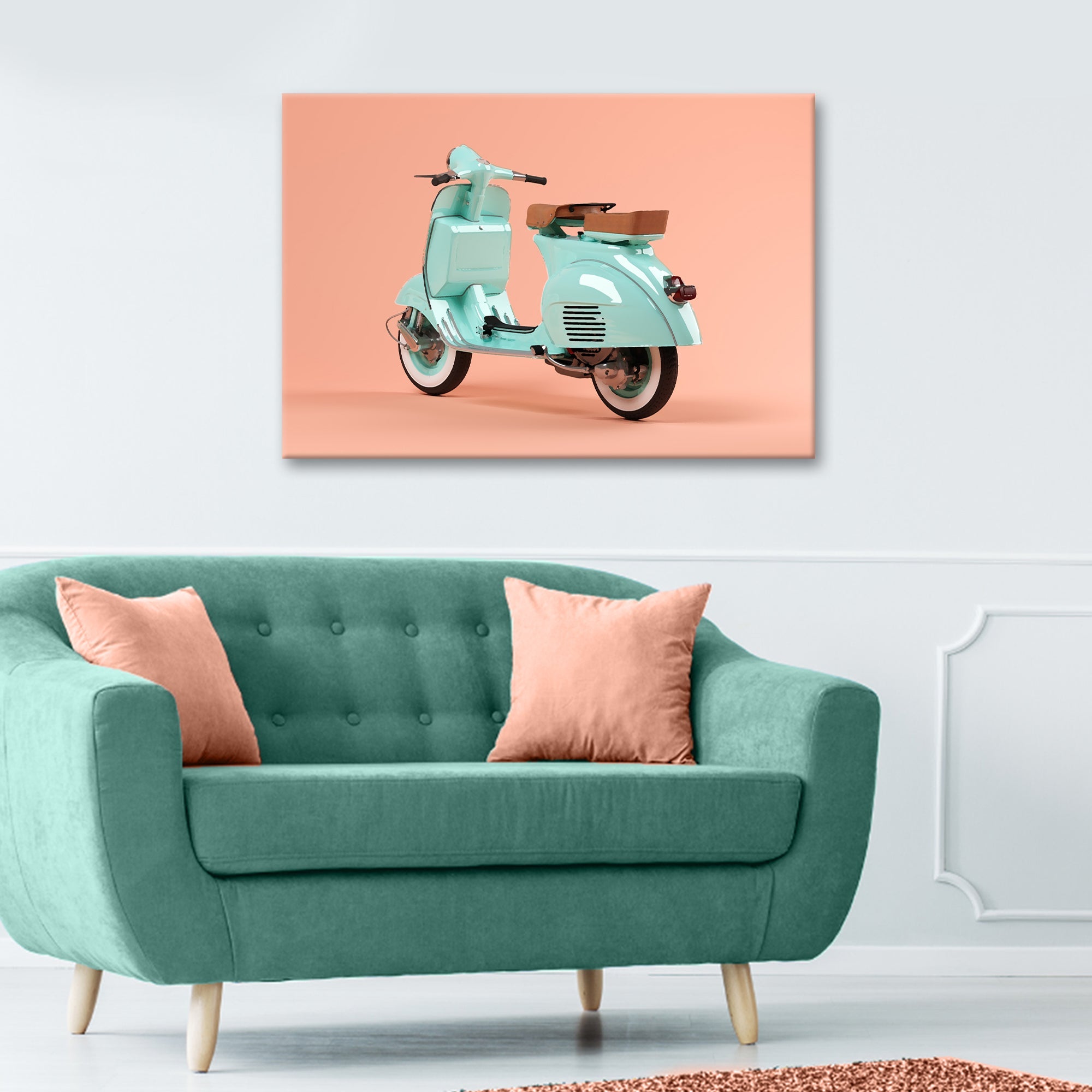 Scooter Motorcycle Rare Vespa Canvas Wall Art on sale at MyriadMart