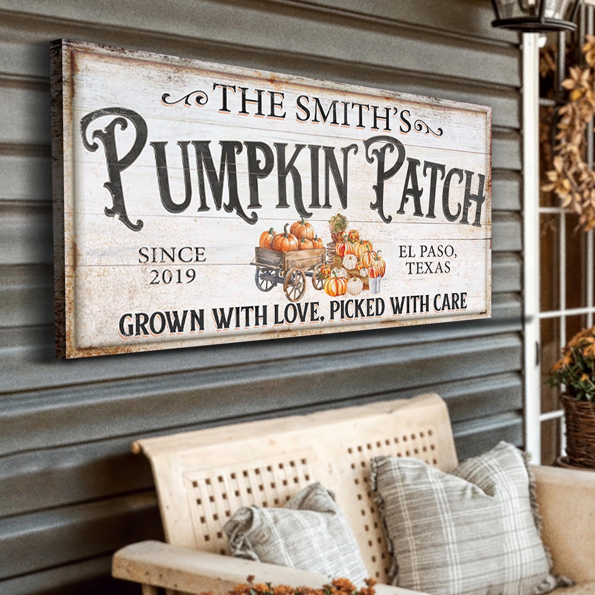 Personalized Pumpkin Patch Sign VII on sale at MyriadMart