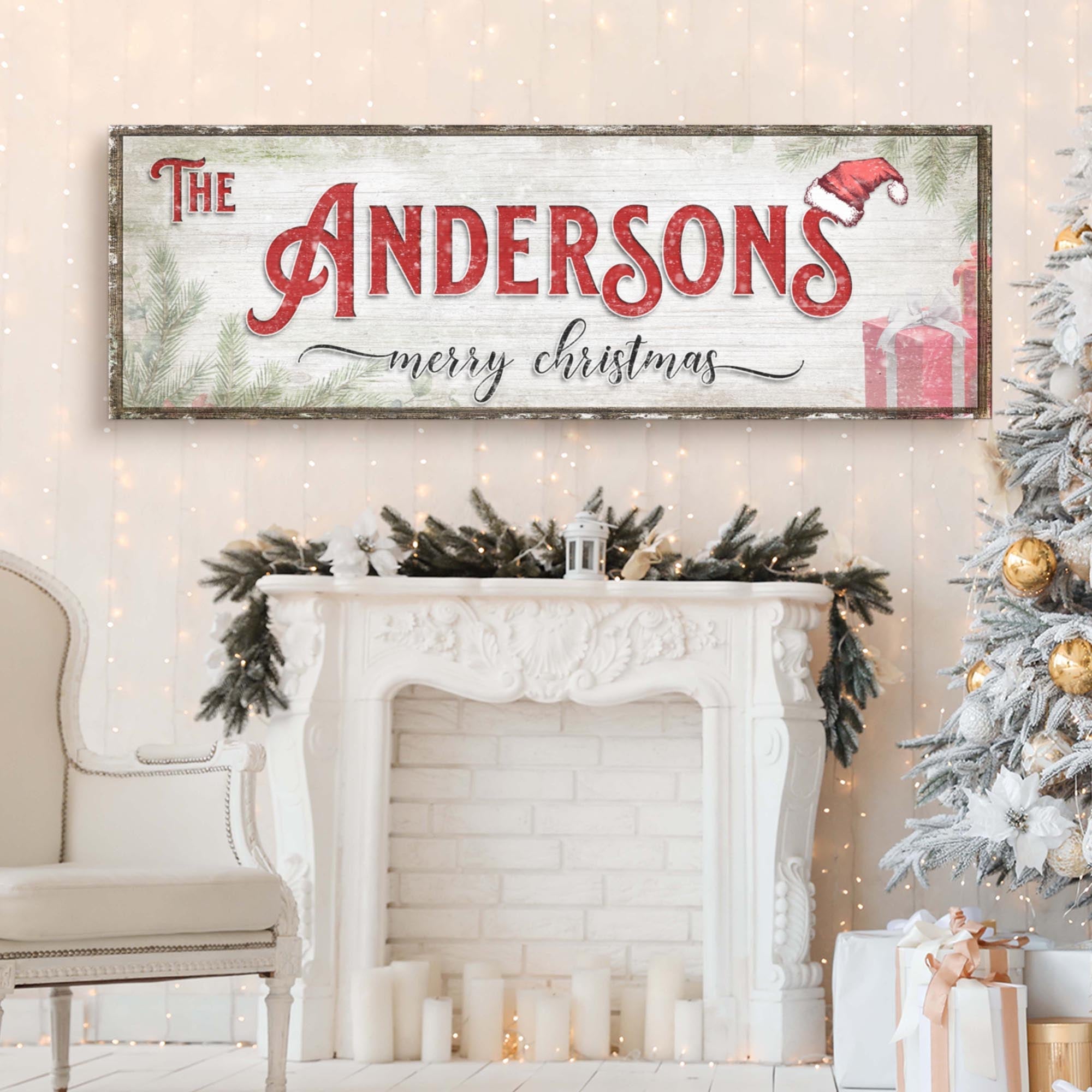 Christmas Family Name Sign V on sale at MyriadMart