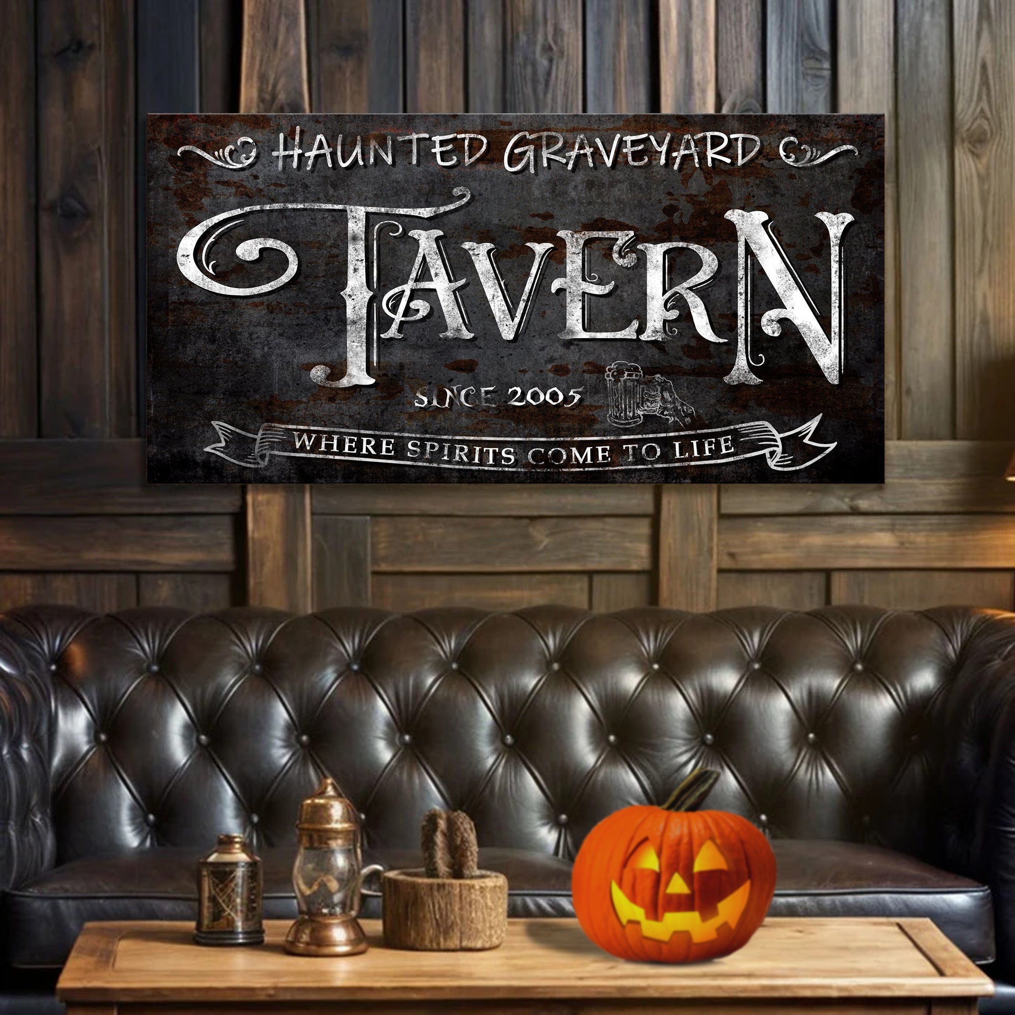 Haunted Graveyard Tavern Halloween Sign III on sale at MyriadMart
