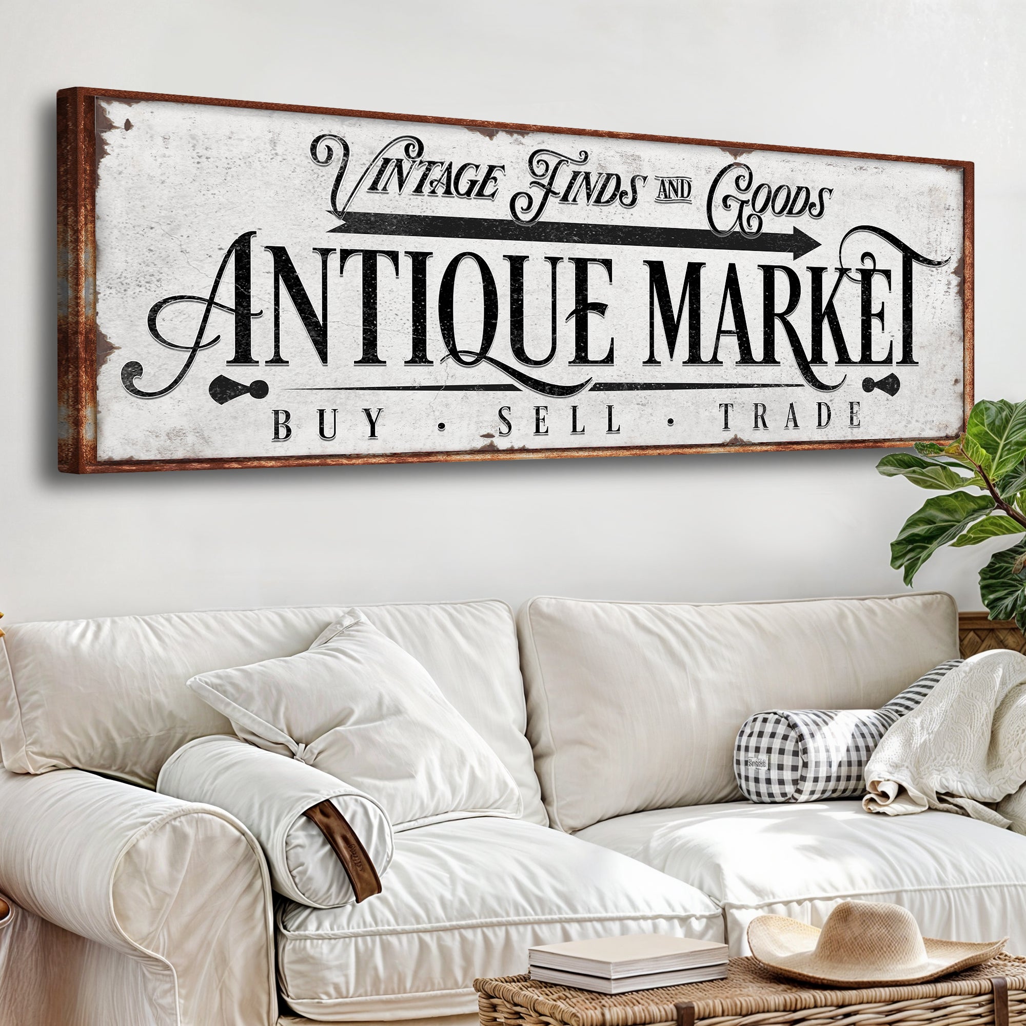 Vintage Antique Market Sign on sale at MyriadMart
