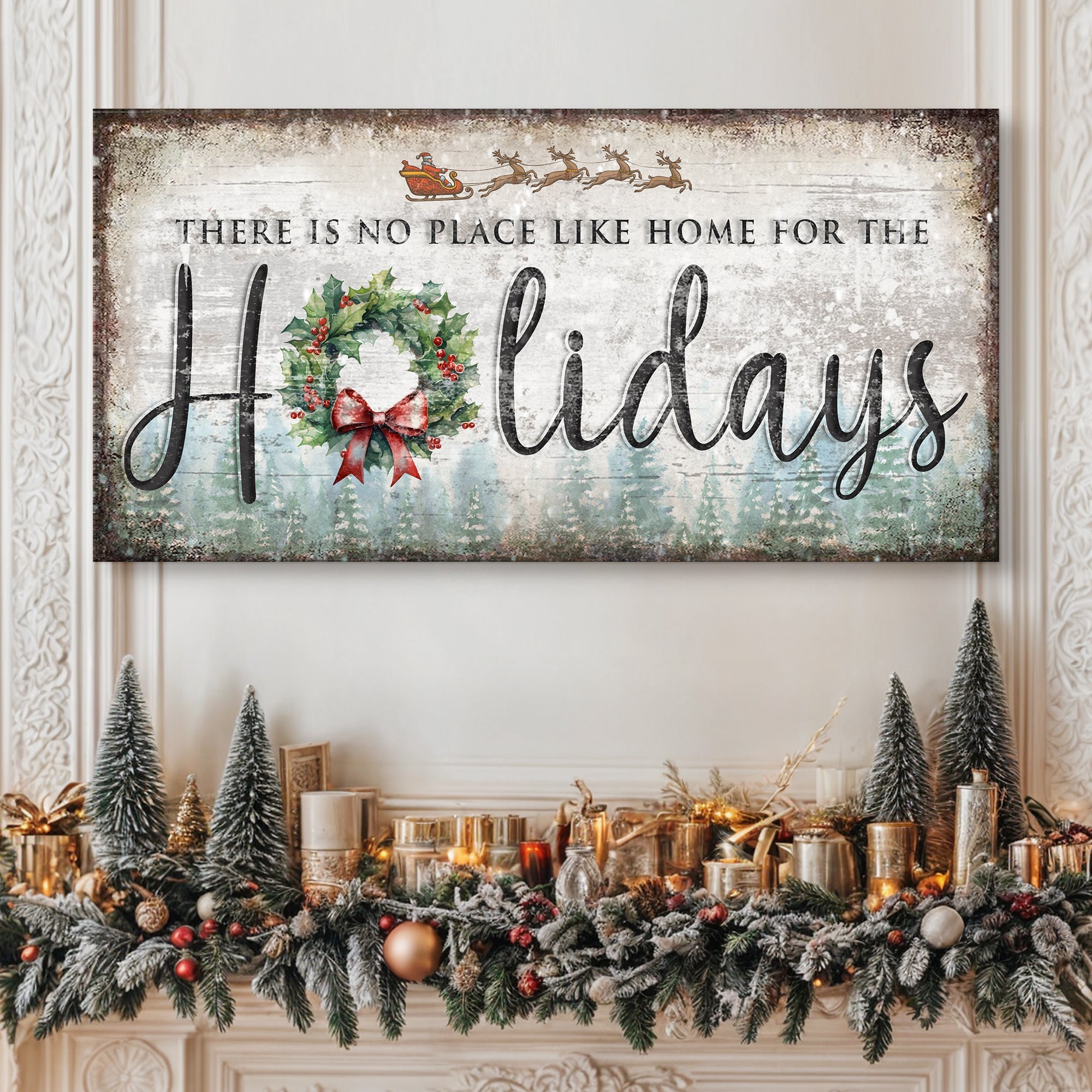There's No Place Like Home For The Holidays Christmas Sign IV on sale at MyriadMart