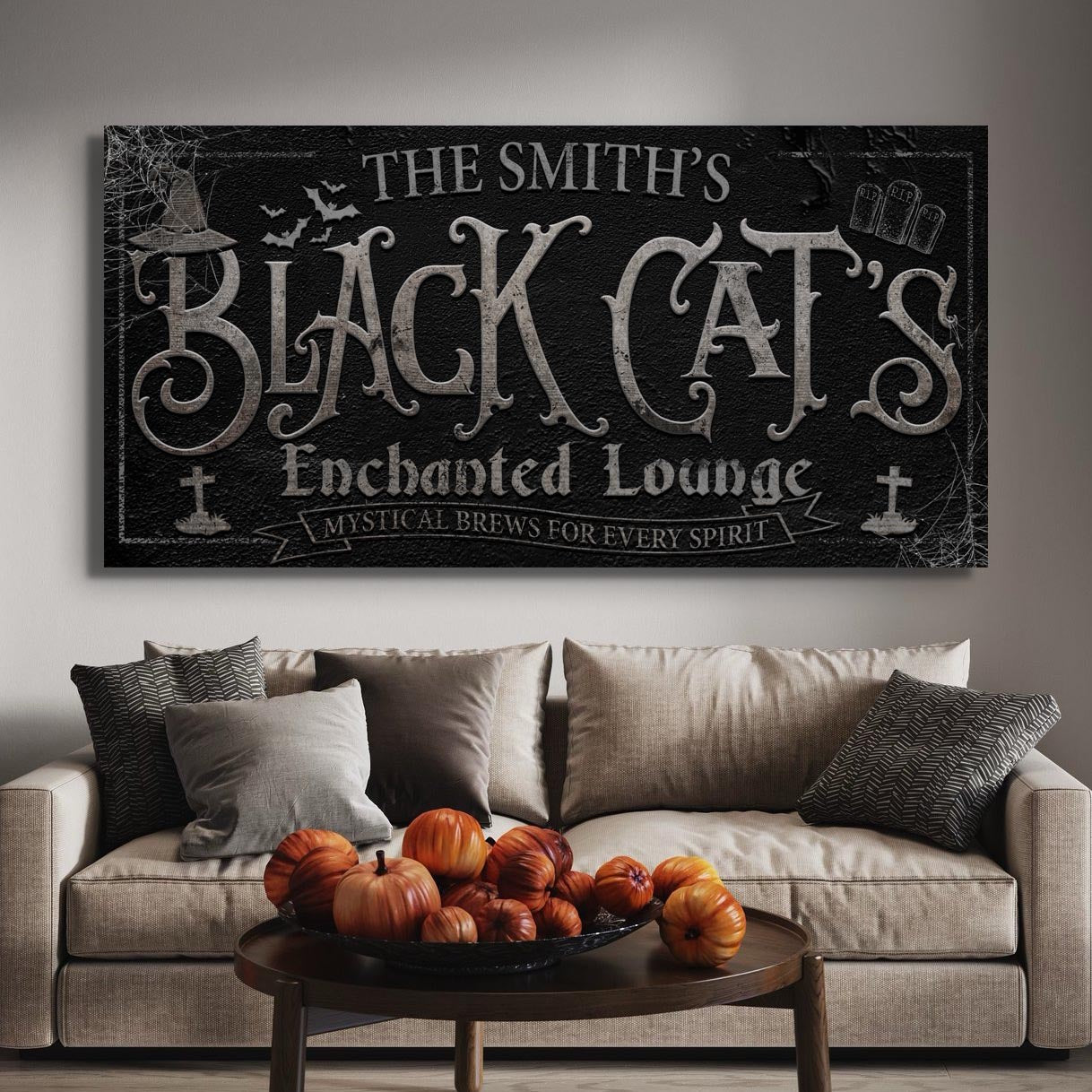 Black Cat's Enchanted Lounge Halloween Sign II on sale at MyriadMart