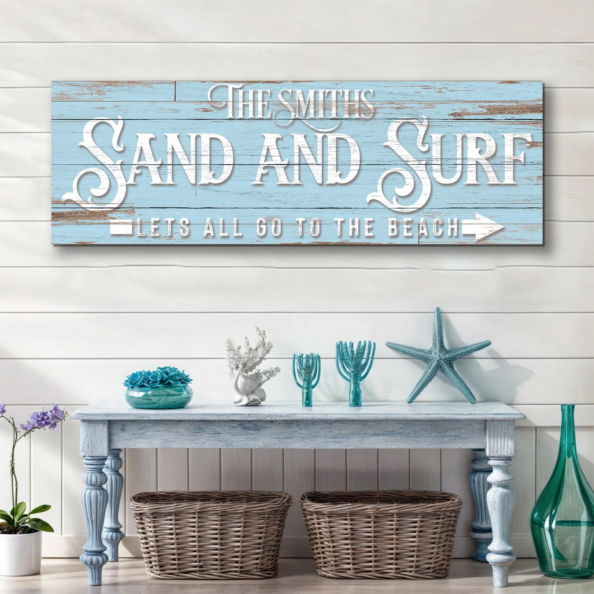 Sand And Surf Sign Let's All Go To The Beach Sign on sale at MyriadMart