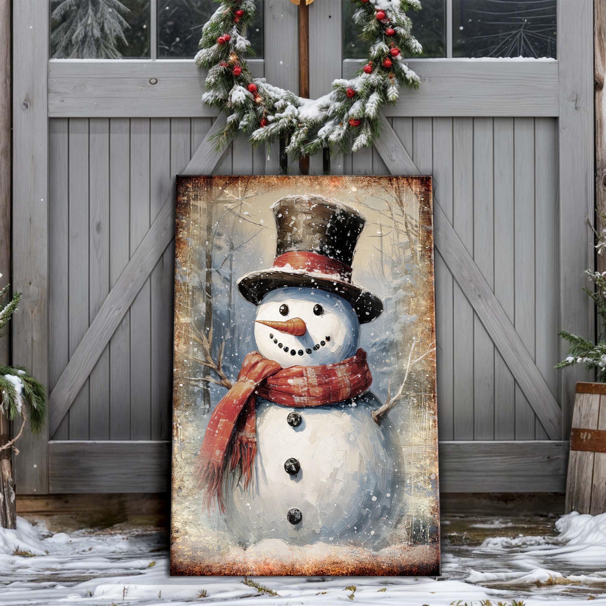 Vintage Snowman Christmas Wall Art on sale at MyriadMart