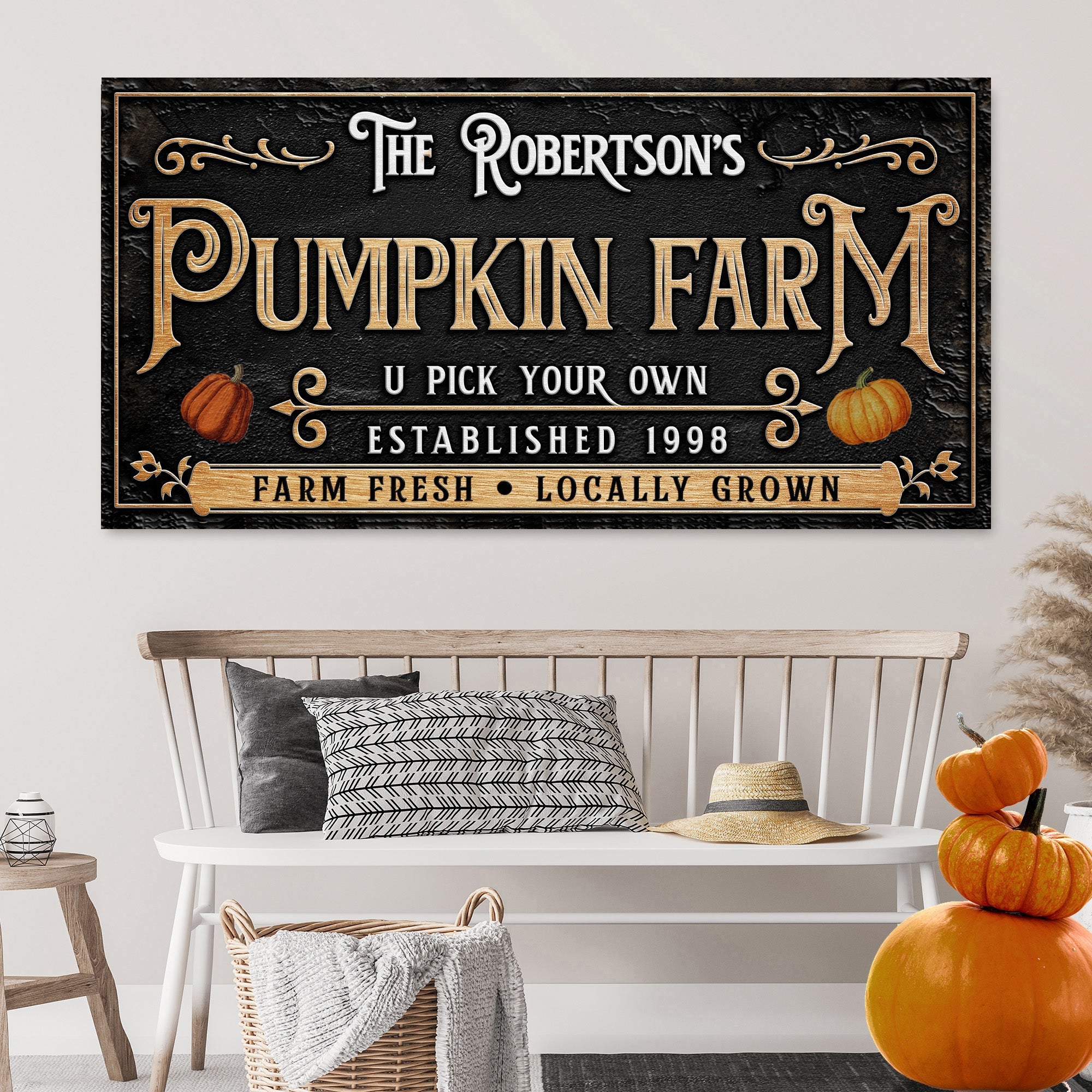Personalized Pumpkin Farm Halloween Sign on sale at MyriadMart
