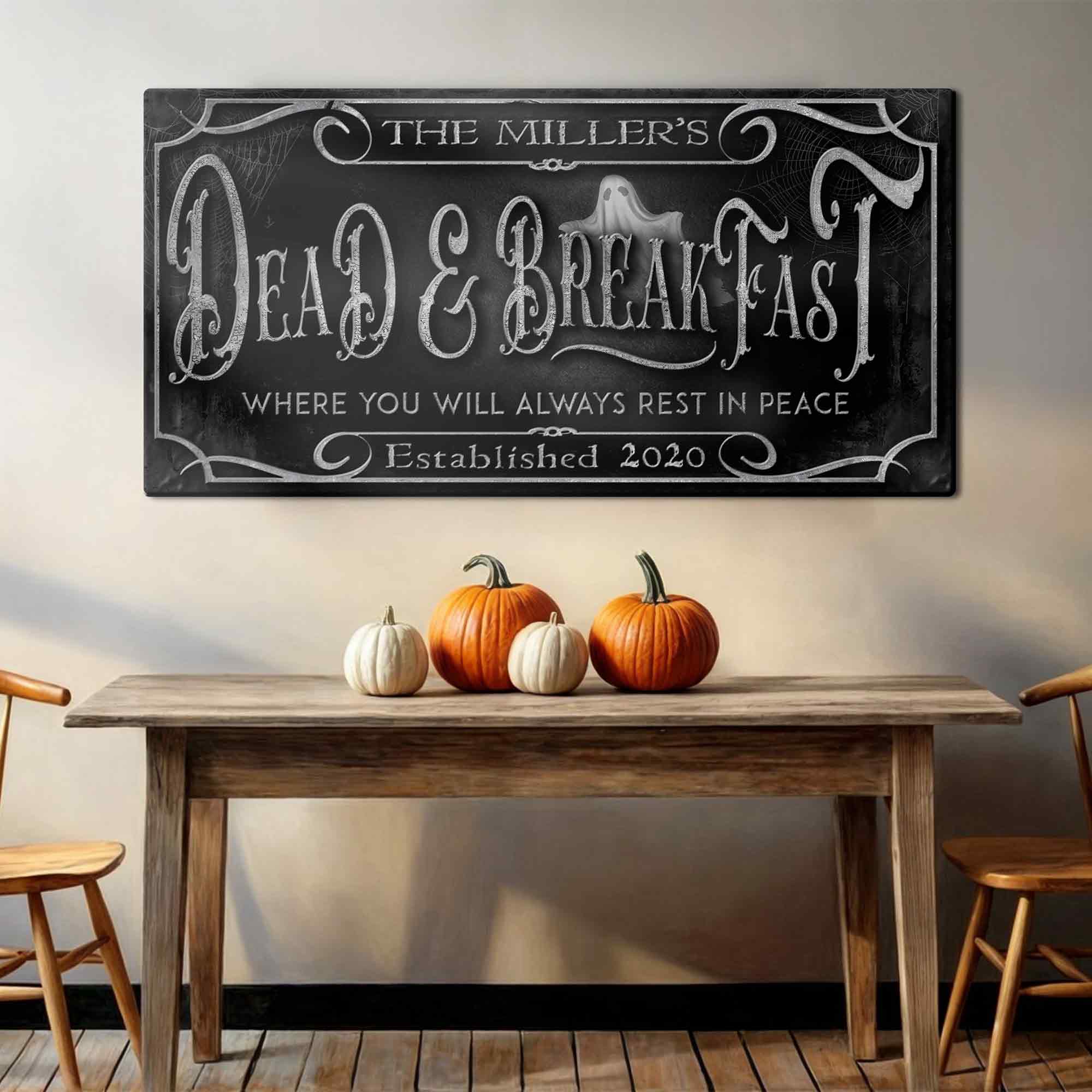 Personalized Dead & Breakfast Sign on sale at MyriadMart