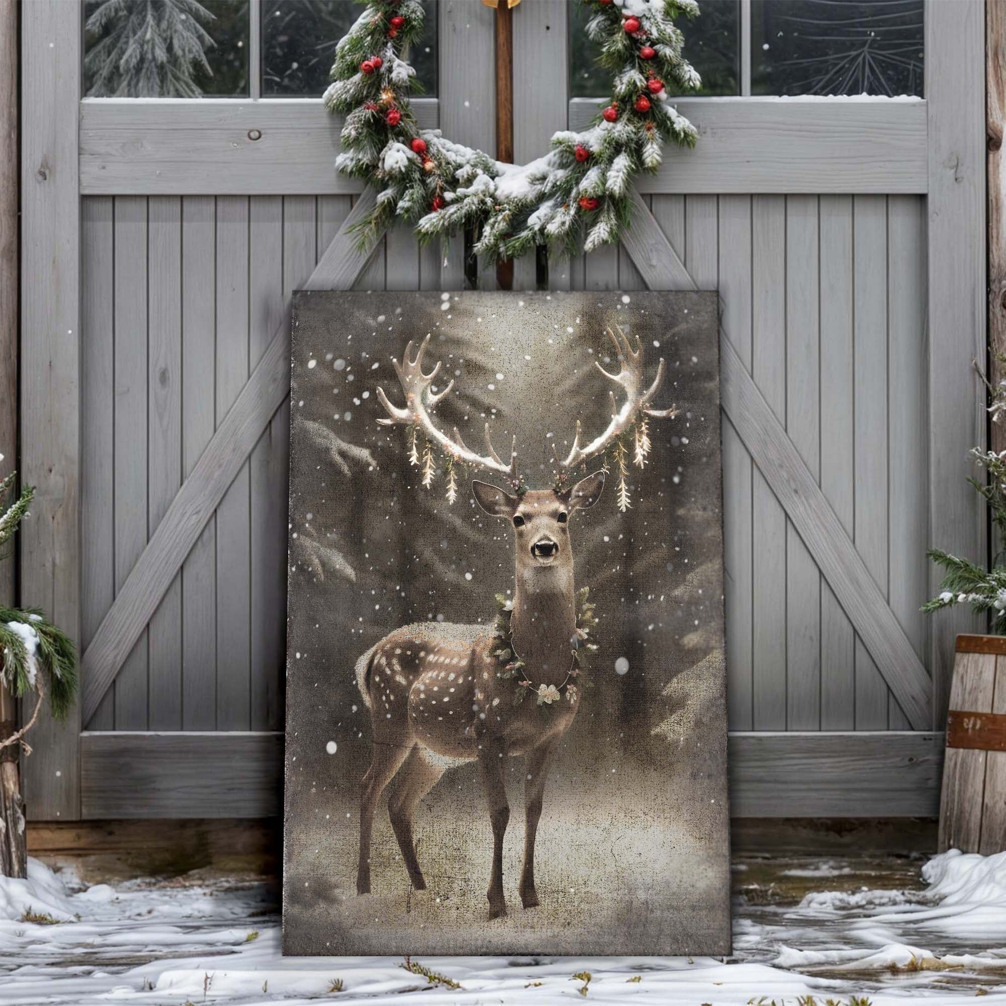 Vintage Winter Deer Christmas Wall Art on sale at MyriadMart
