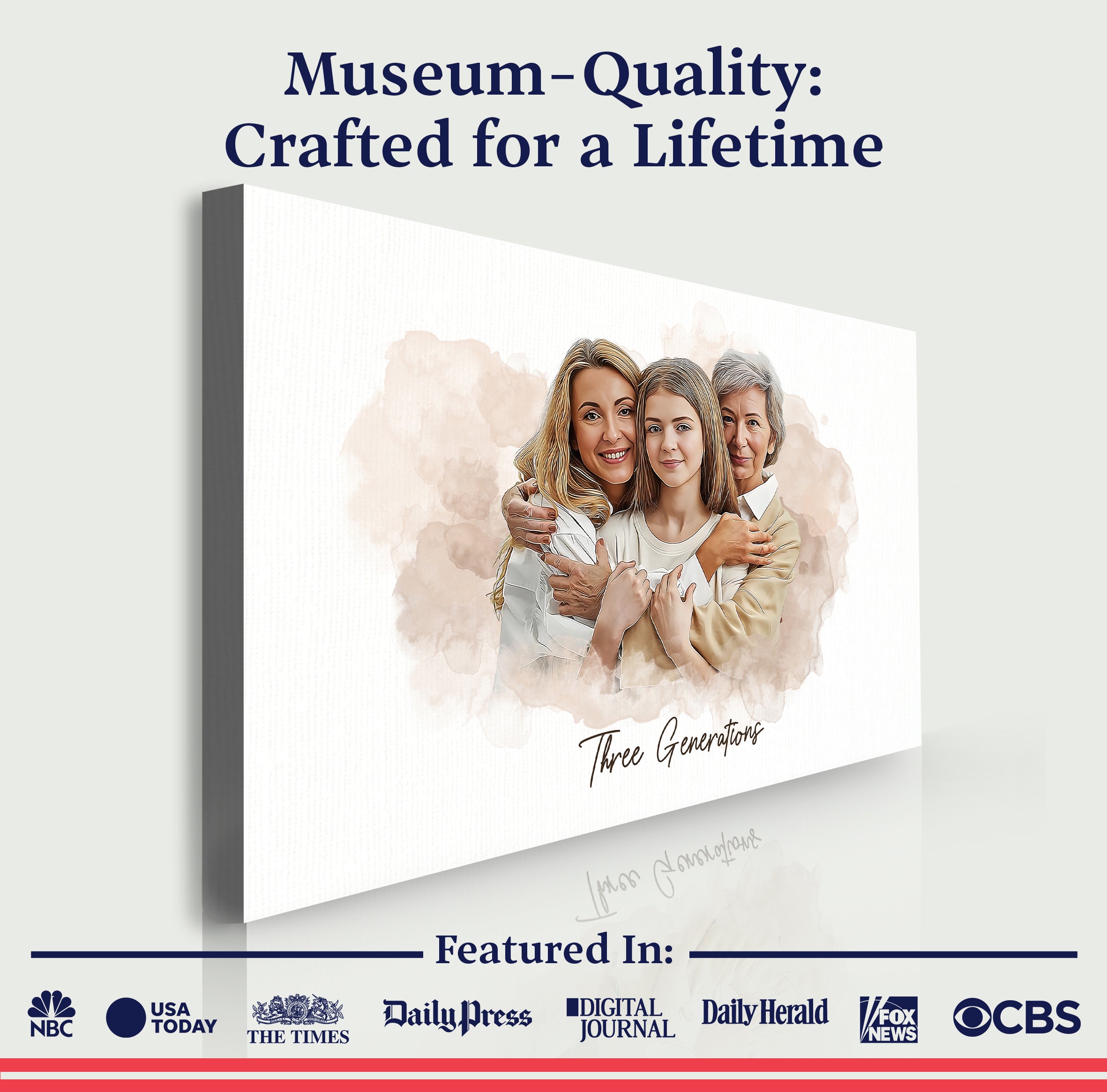 Mother's Day Watercolor Family Portrait Sign on sale at MyriadMart
