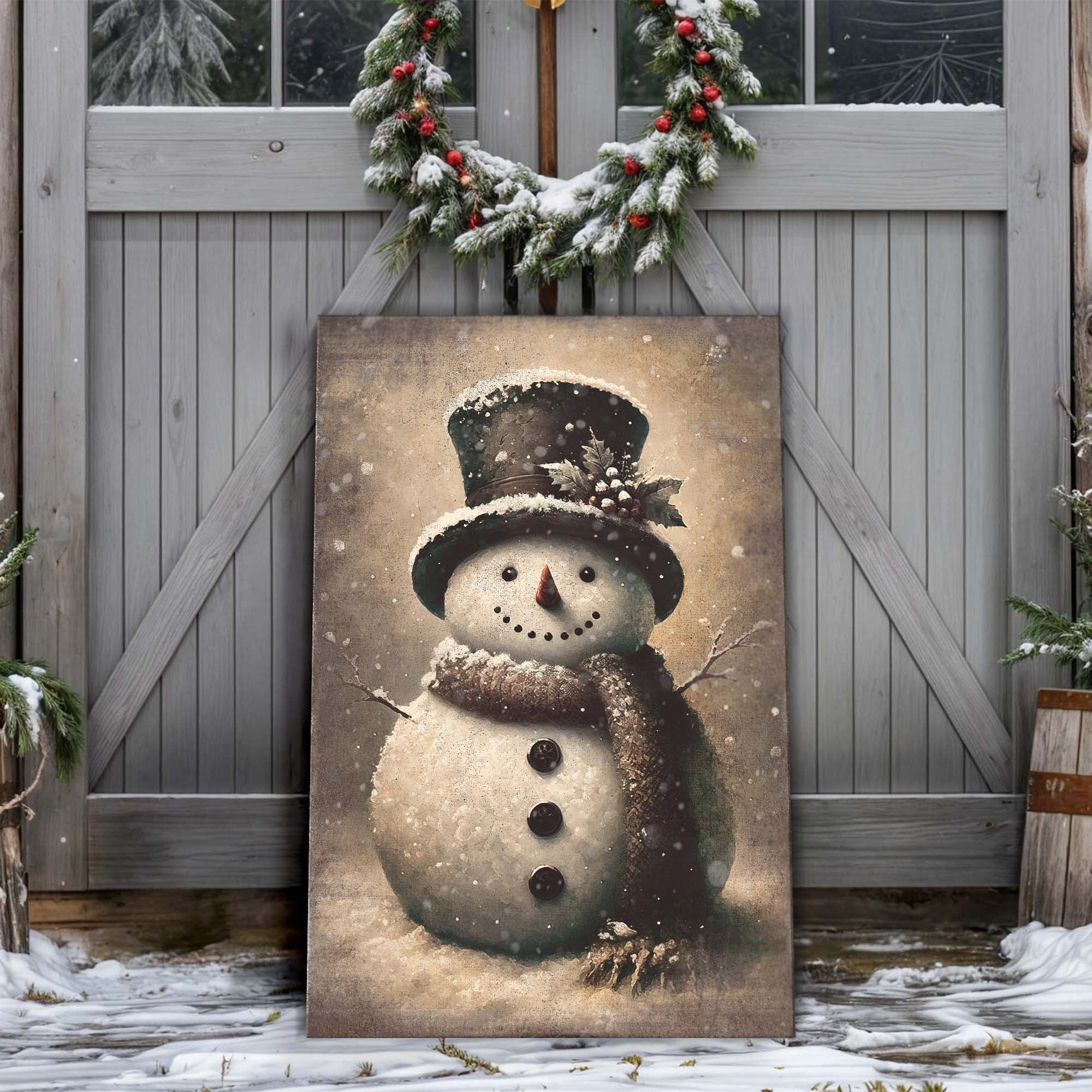 Vintage Snowman Christmas Wall Art III on sale at MyriadMart