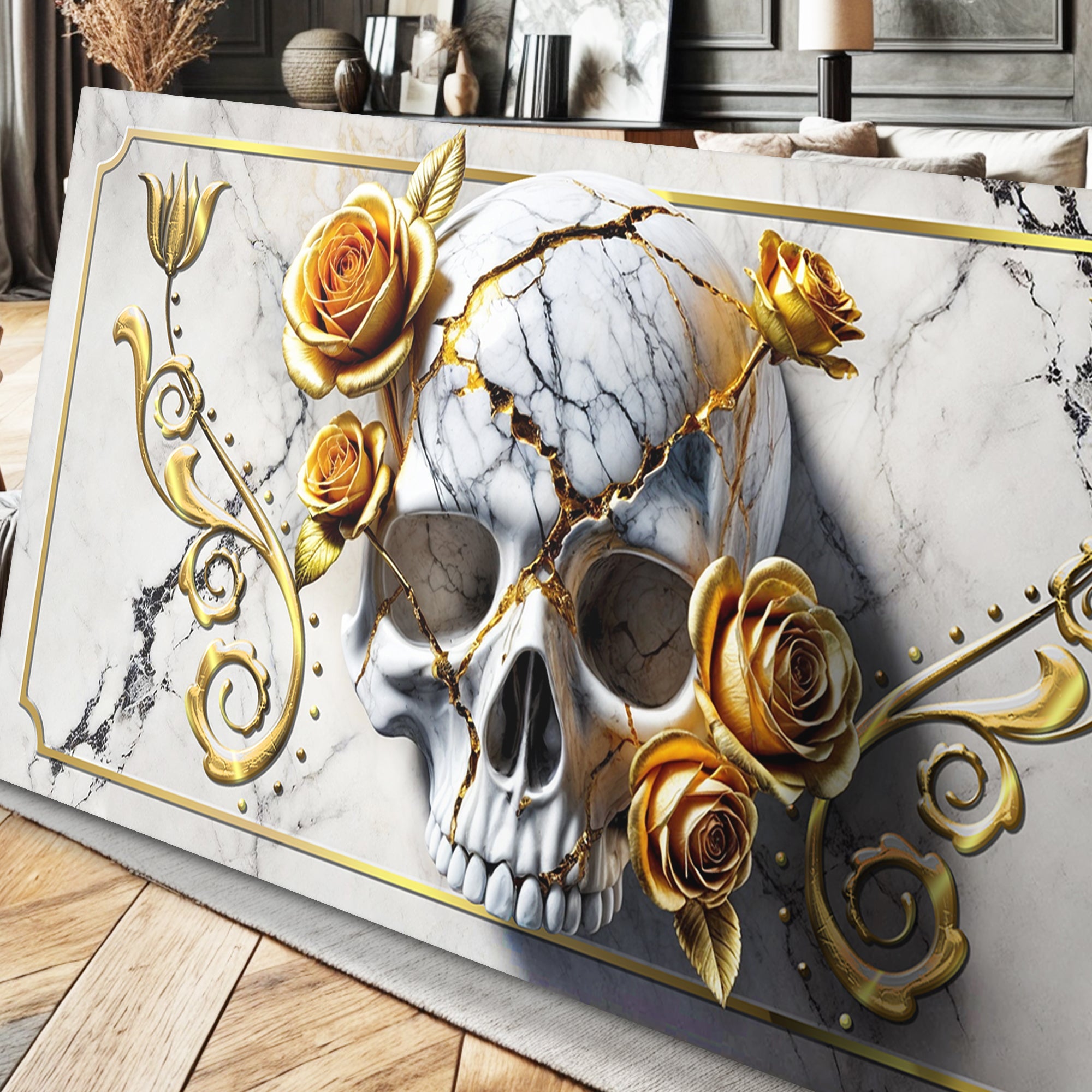 3D Rose and Skull Wall Art on sale at MyriadMart