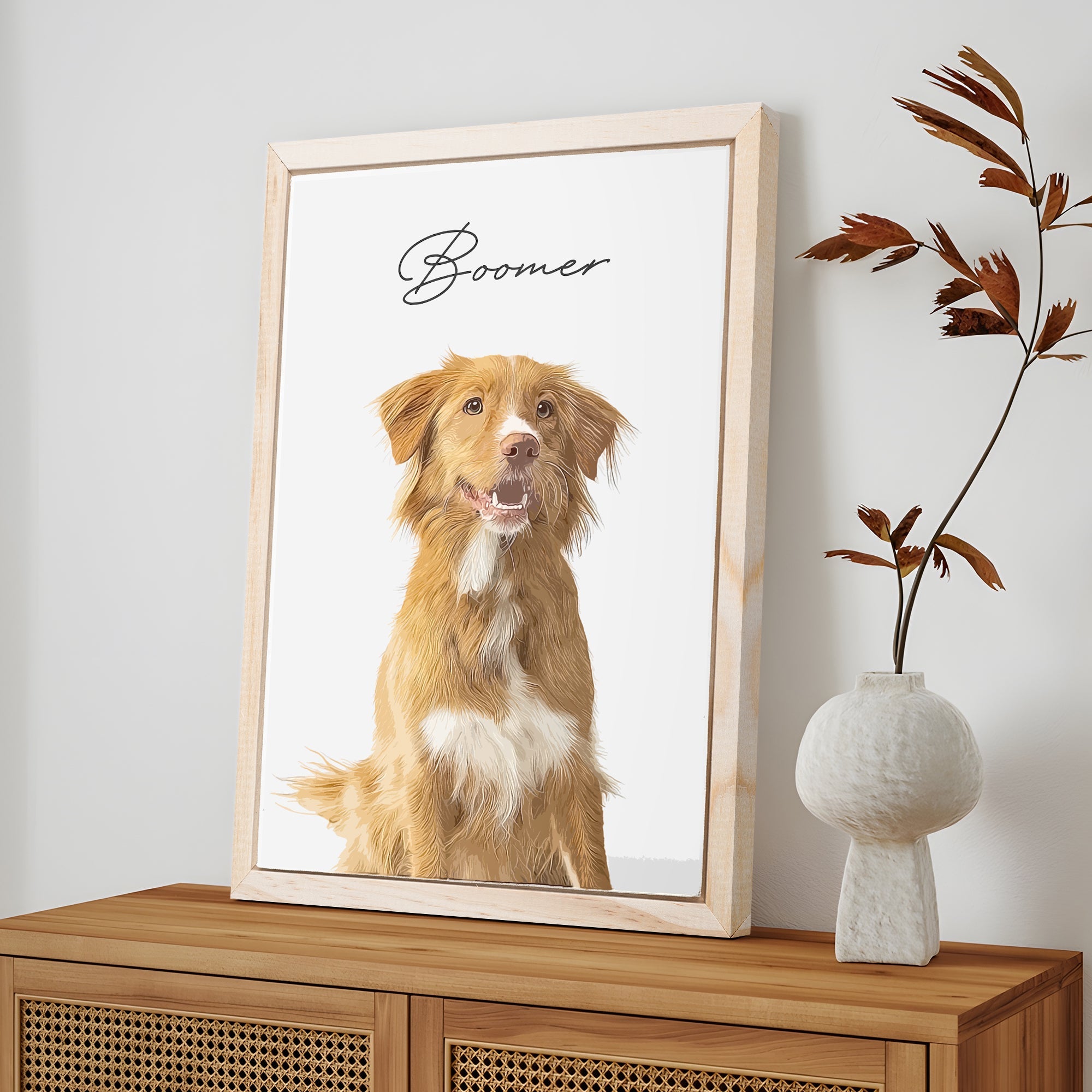 Custom Pet Memorial Portrait Watercolor Sign on sale at MyriadMart