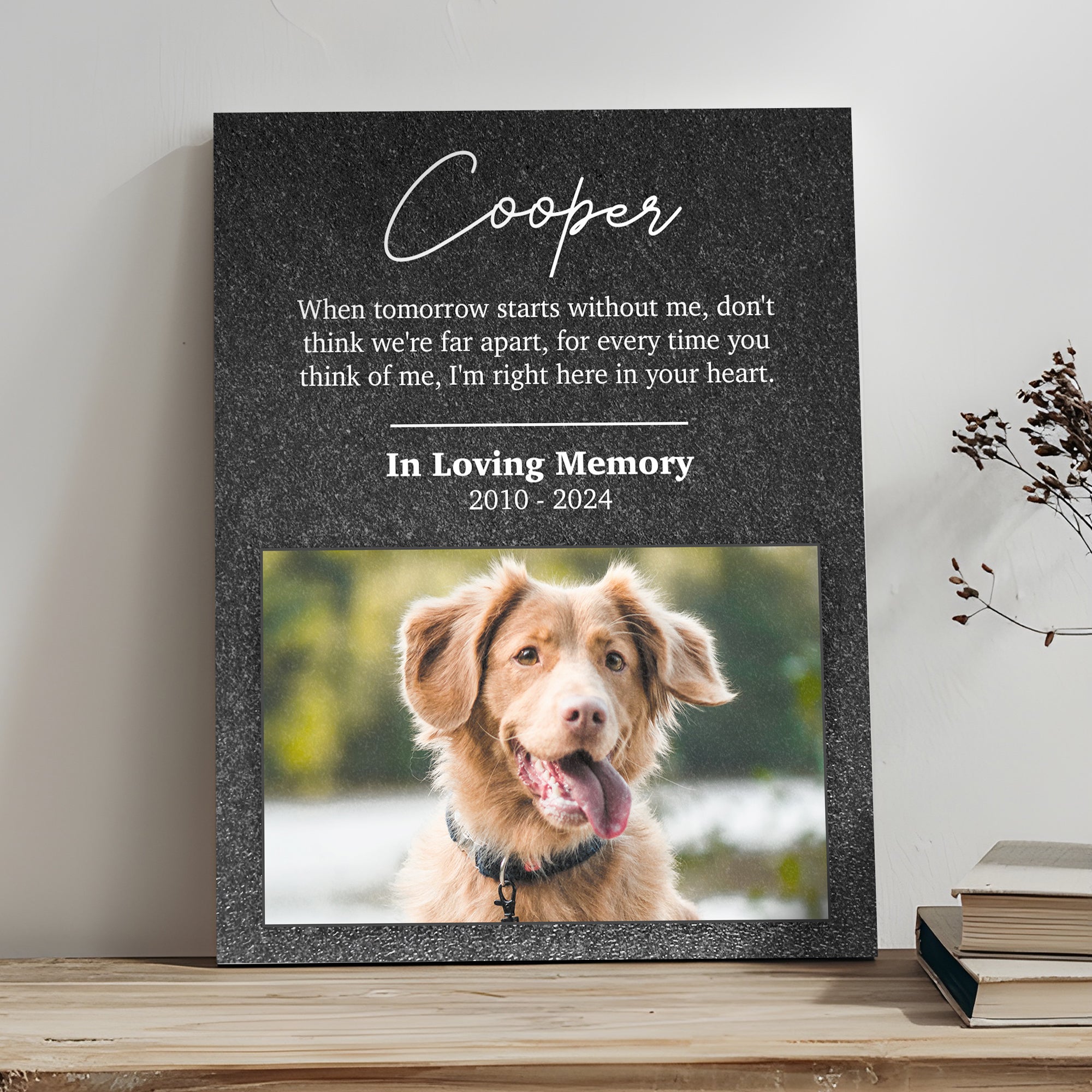 Pet Memorial Portrait Watercolor Sign Here In Your Heart on sale at MyriadMart