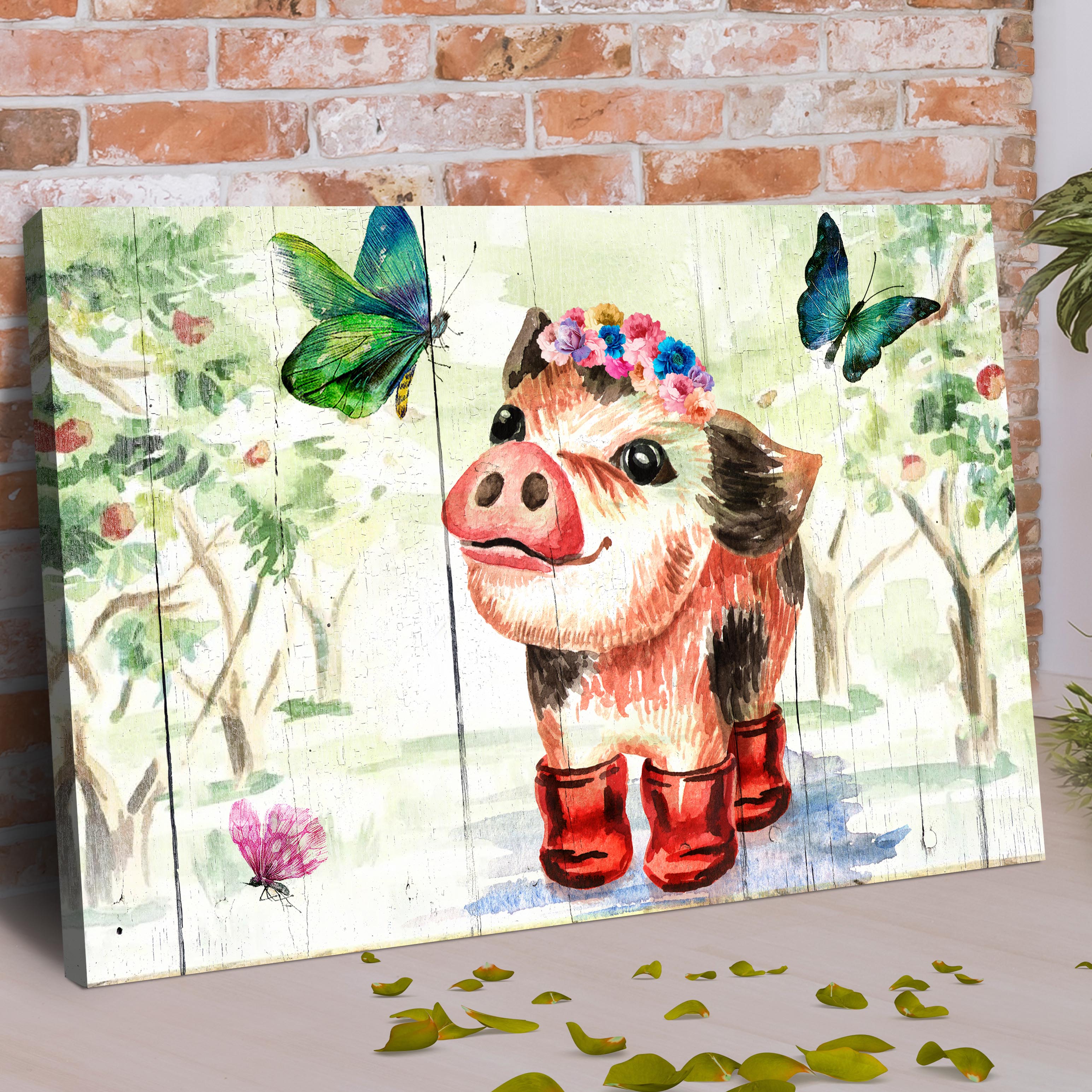 Cute Little Pig Canvas Wall Art on sale at MyriadMart