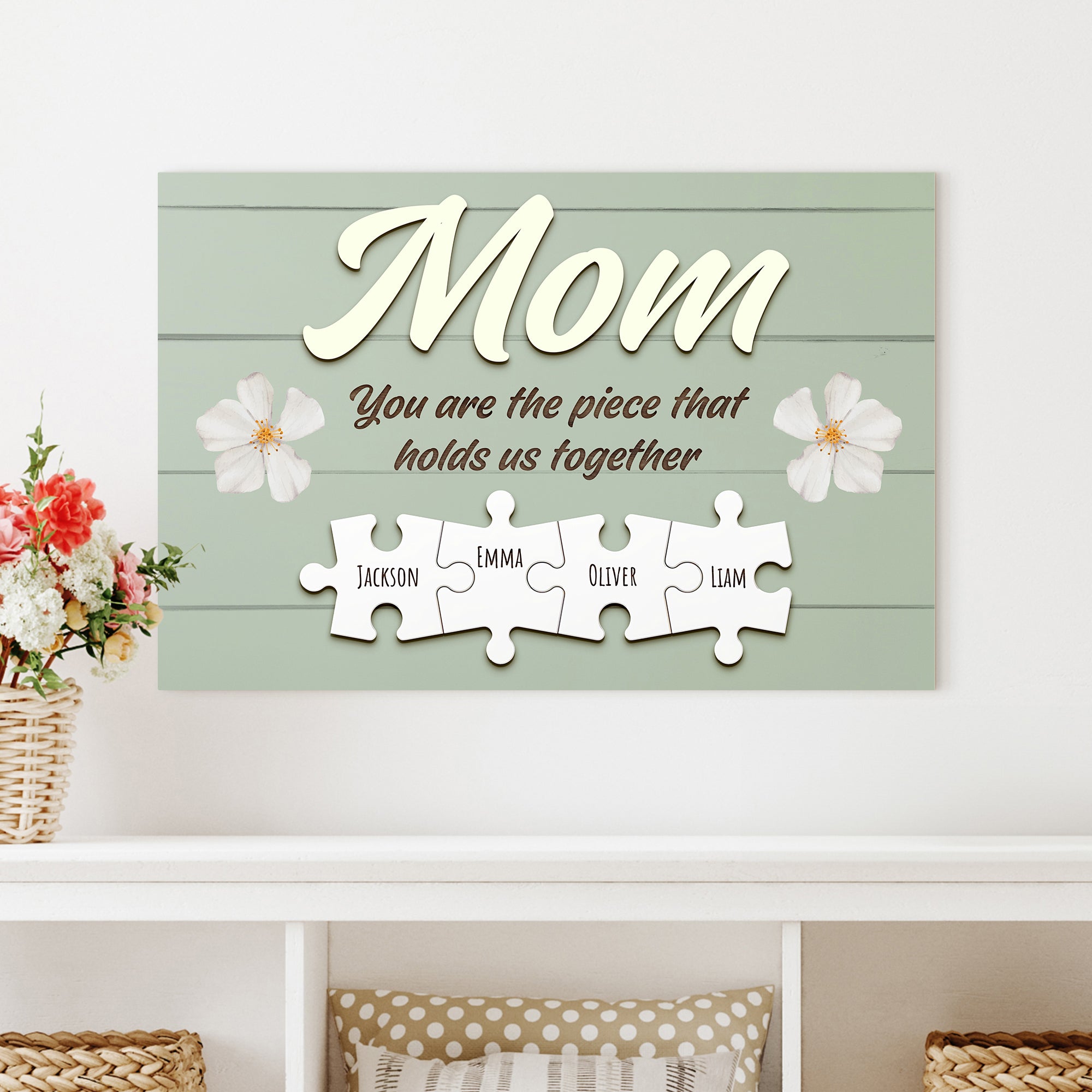 Mother's Day Sign The Piece That Holds Us Together on sale at MyriadMart