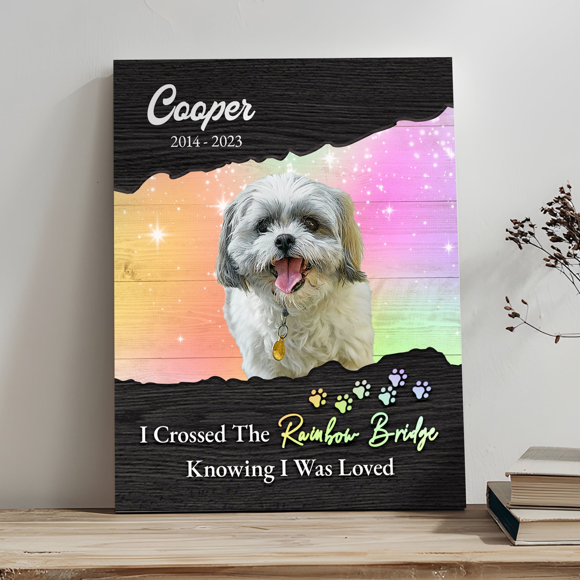 Pet Memorial Sign I Crossed The Rainbow Bridge II on sale at MyriadMart
