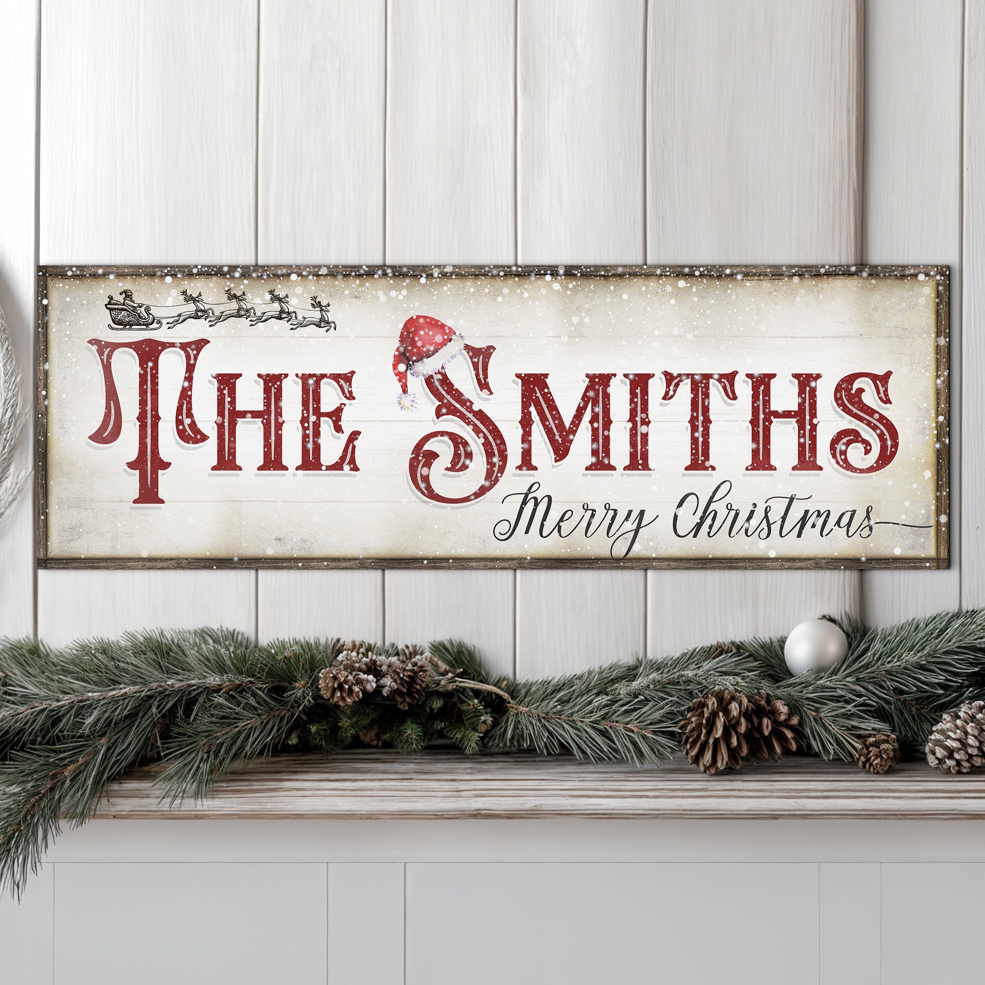 Christmas Family Name Sign IV on sale at MyriadMart