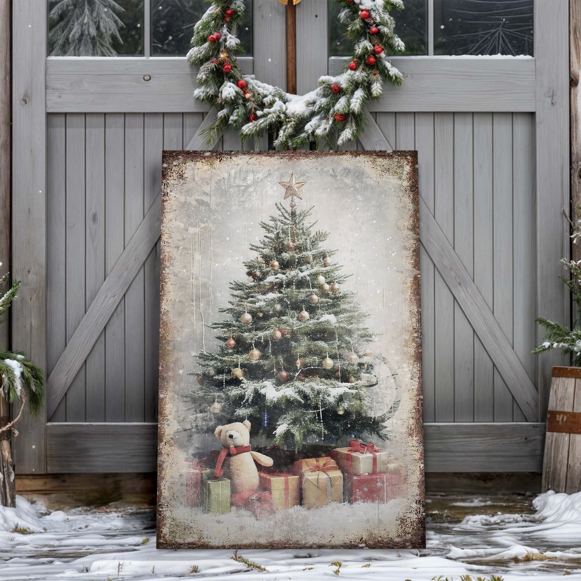 Vintage Christmas Tree With Gifts Wall Art II on sale at MyriadMart