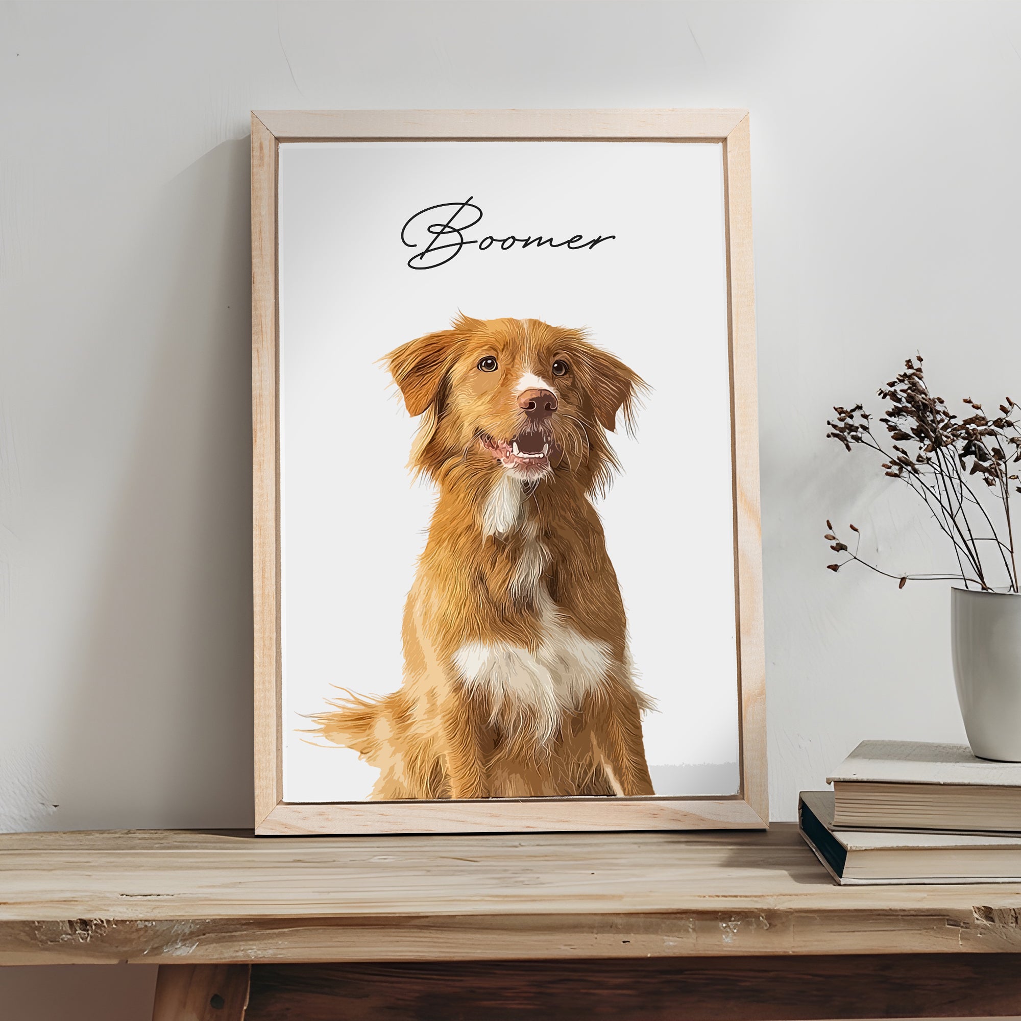Custom Pet Memorial Portrait Watercolor Sign on sale at MyriadMart