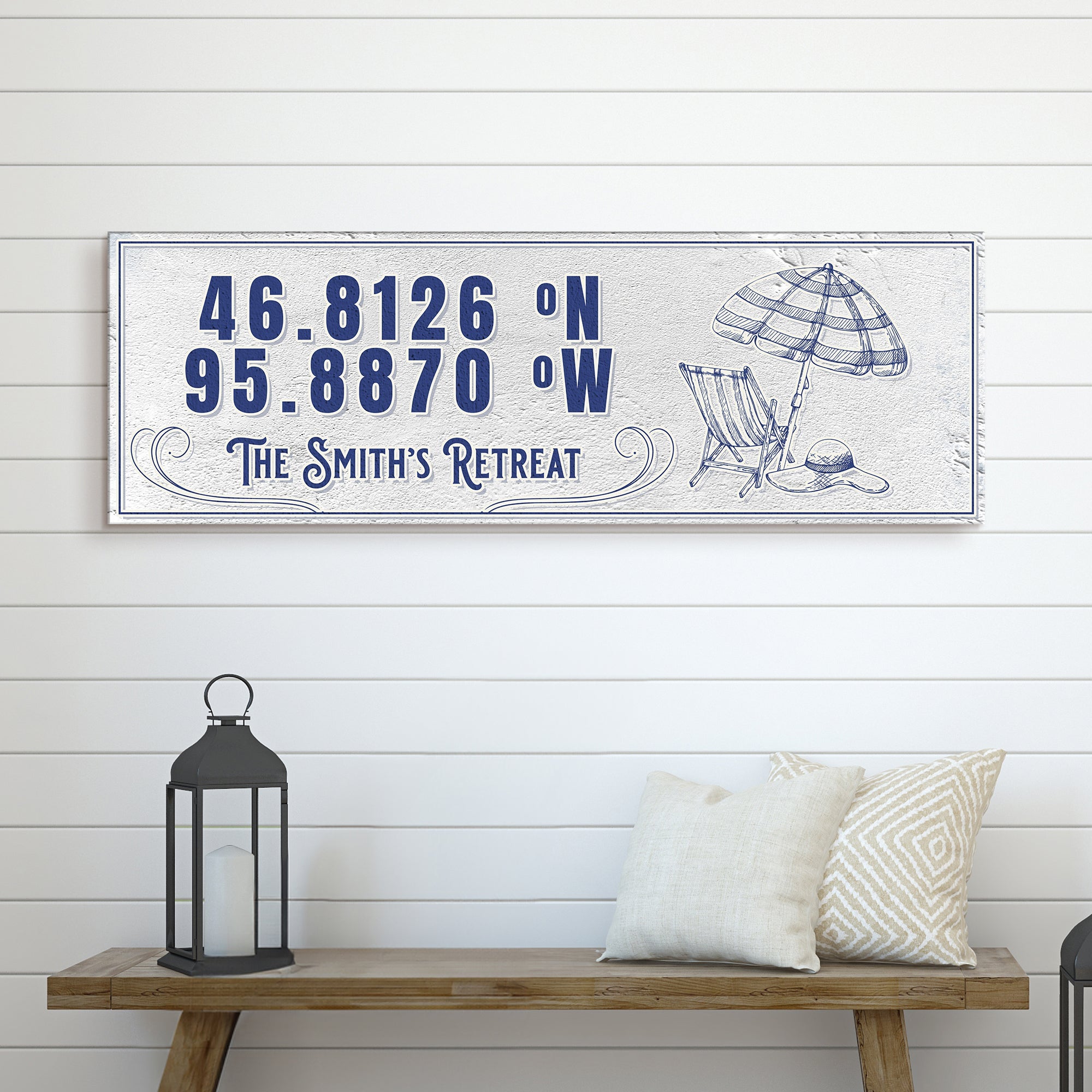 House Retreat Coordinates Sign on sale at MyriadMart