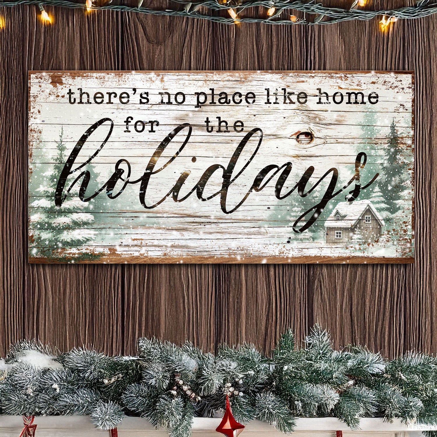 There's No Place Like Home For The Holidays Christmas Sign III on sale at MyriadMart