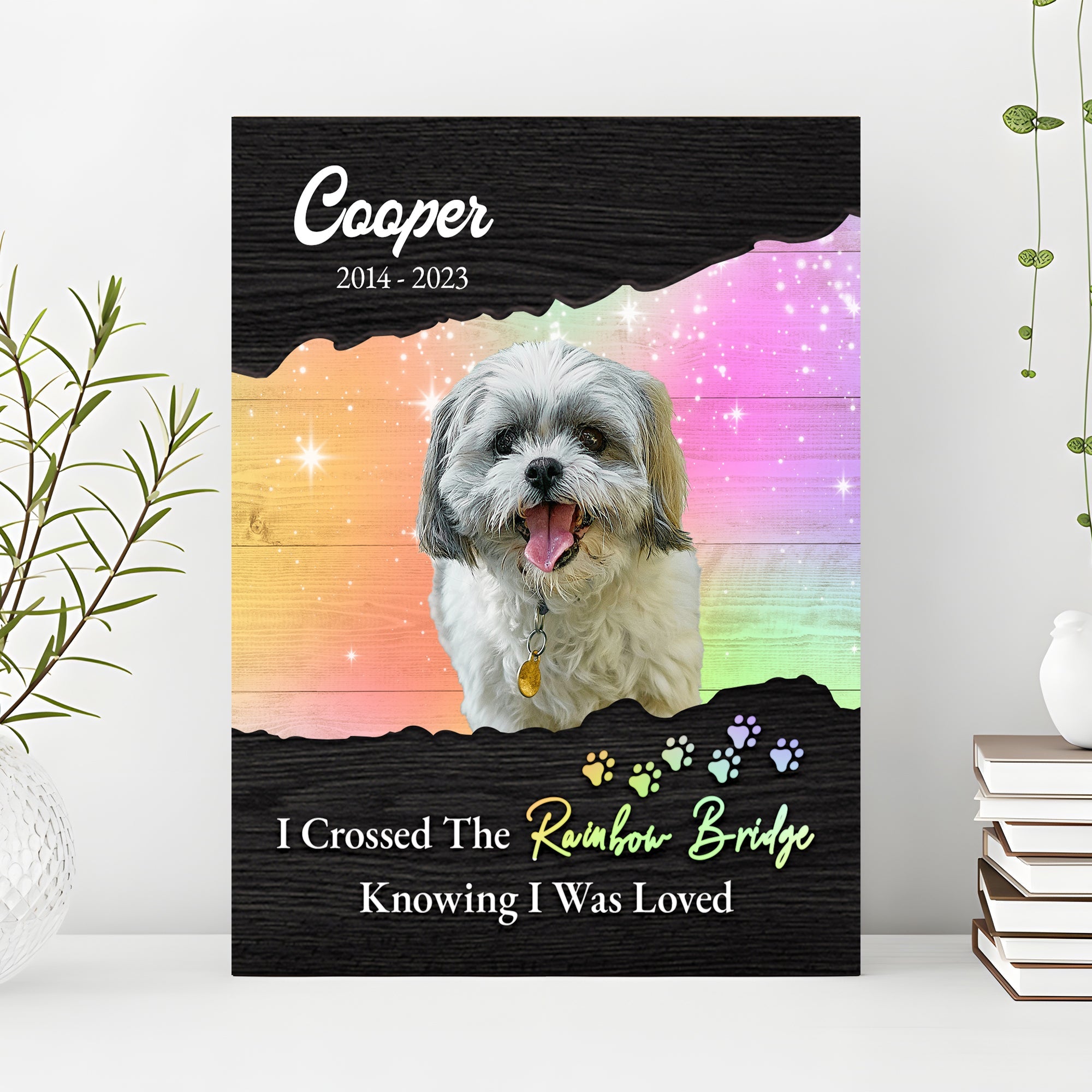 Pet Memorial Sign I Crossed The Rainbow Bridge II on sale at MyriadMart