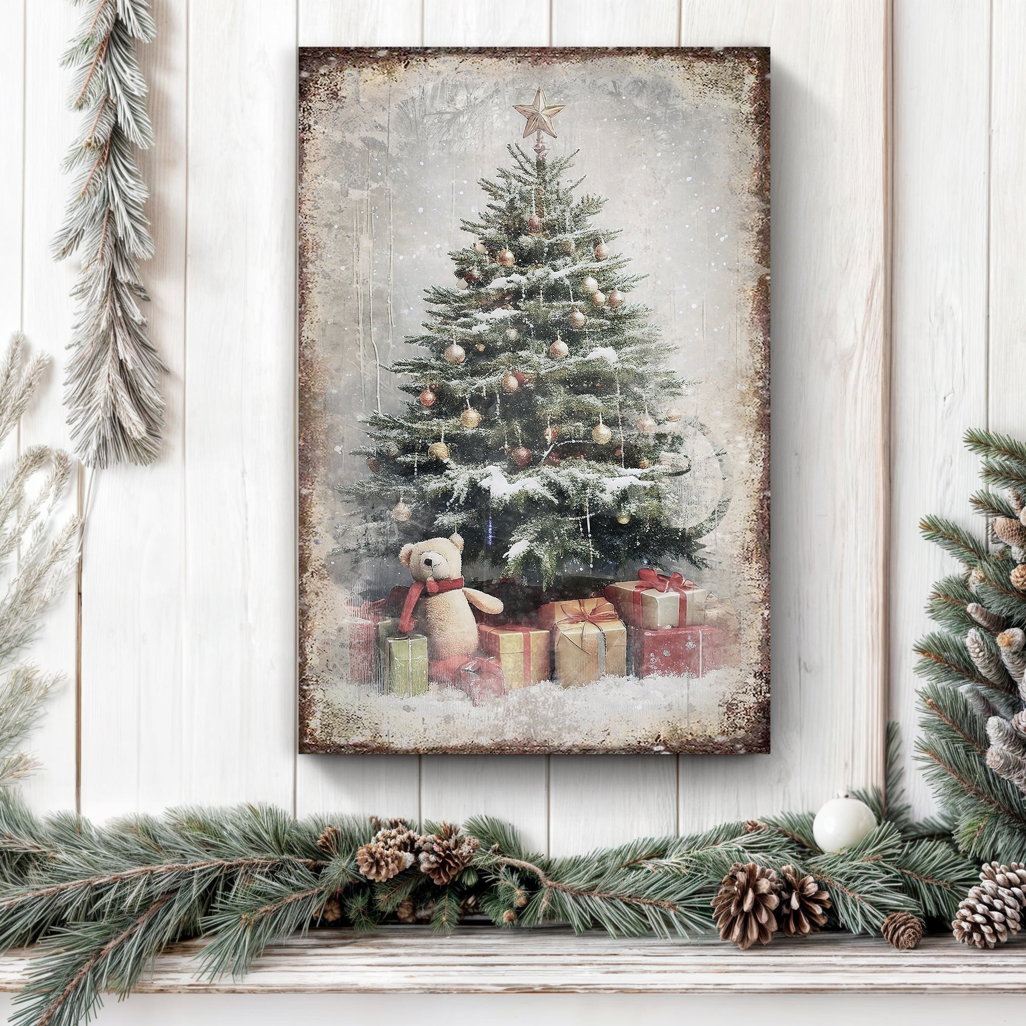 Vintage Christmas Tree With Gifts Wall Art II on sale at MyriadMart