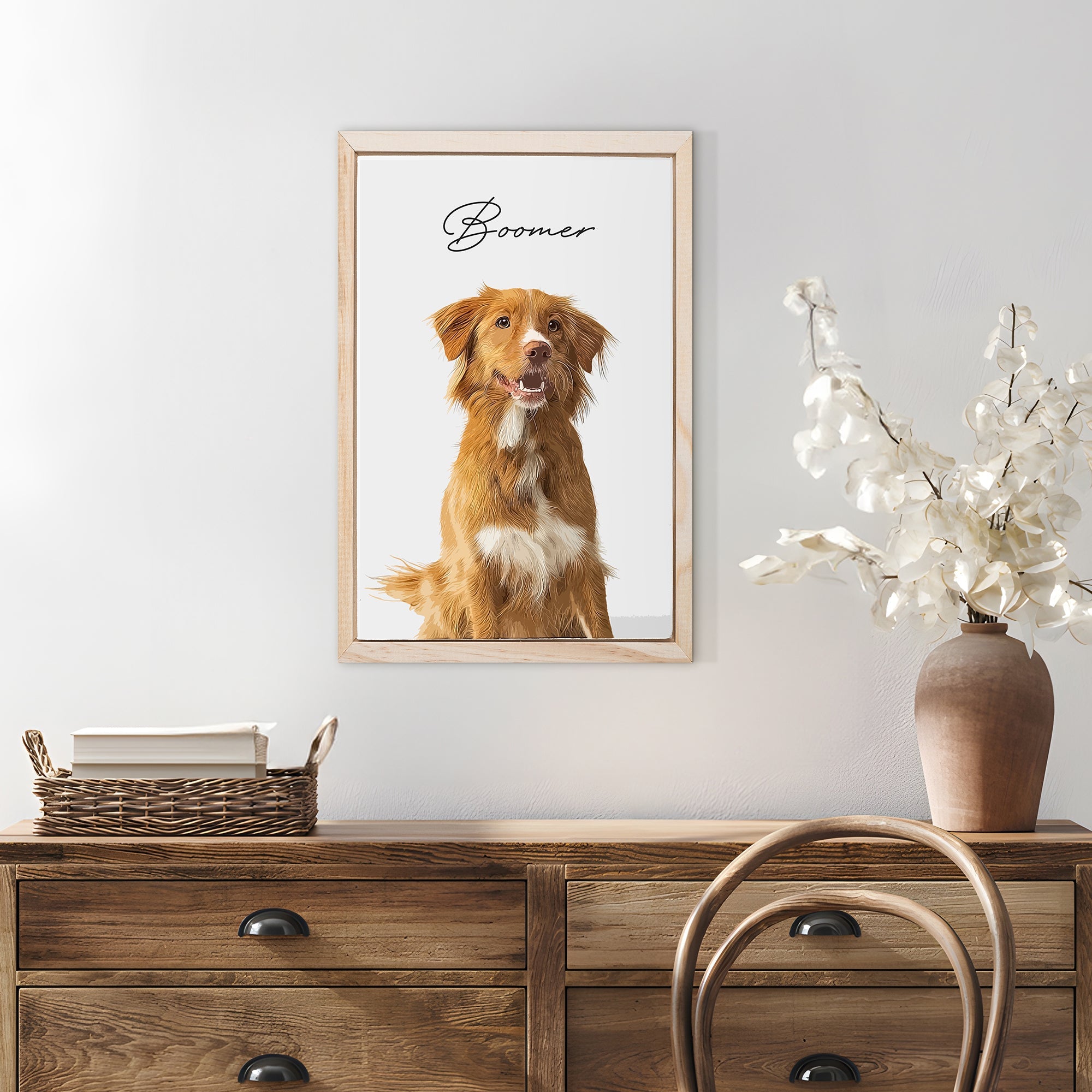 Custom Pet Memorial Portrait Watercolor Sign on sale at MyriadMart