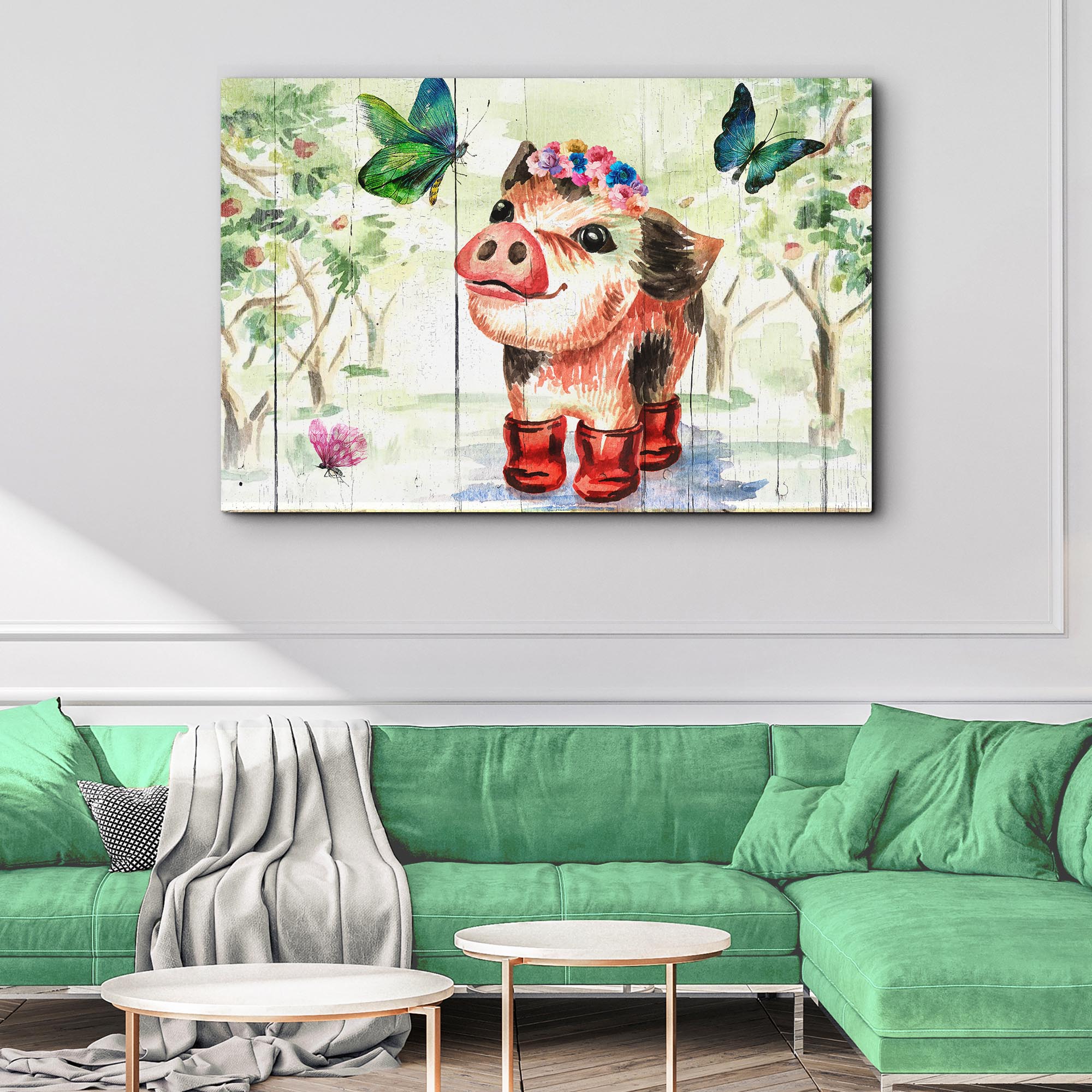 Cute Little Pig Canvas Wall Art on sale at MyriadMart