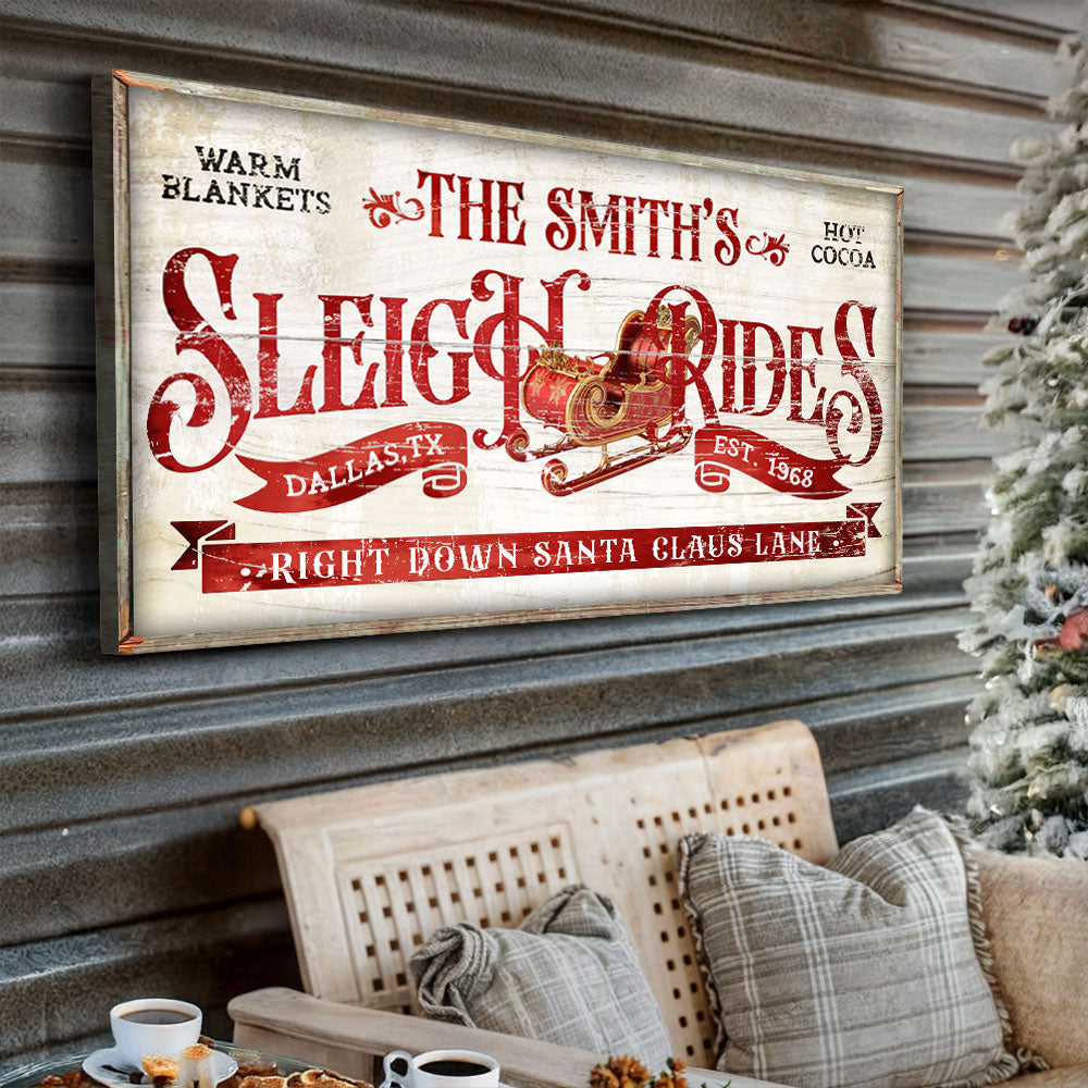 Sleigh Rides Christmas Sign III on sale at MyriadMart