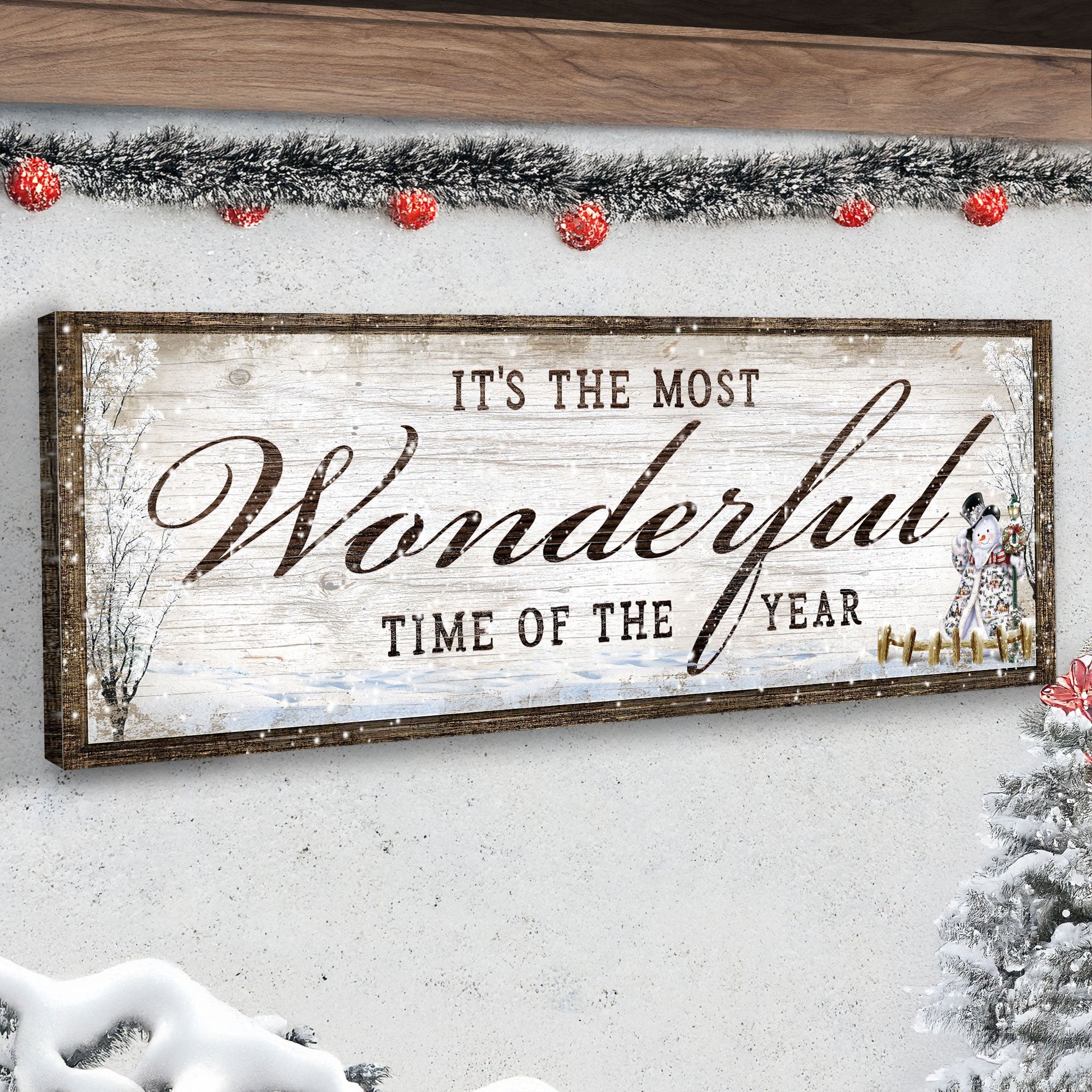 It's The Most Wonderful Time Of The Year Christmas Sign on sale at MyriadMart