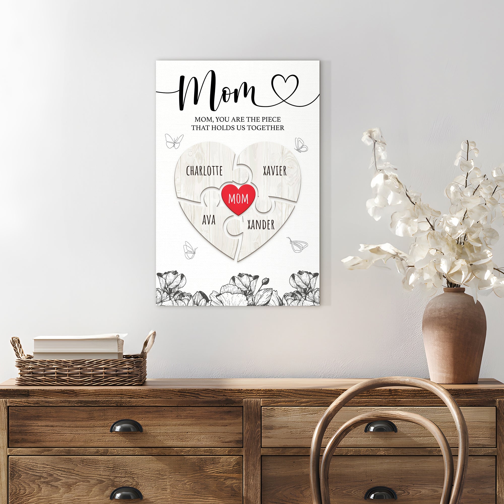 Mother's Day Sign The Piece That Holds Us Together III on sale at MyriadMart