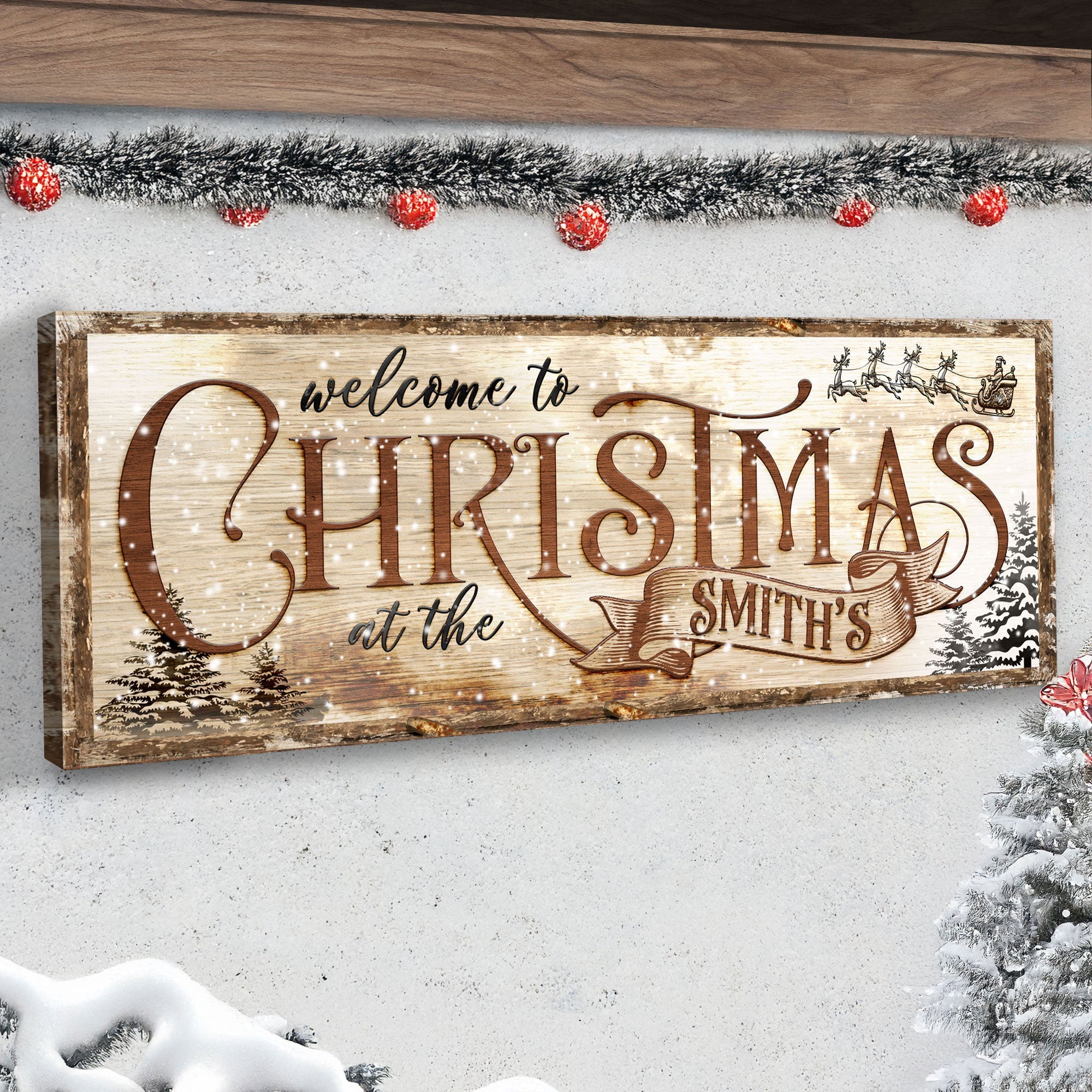 Family Welcome To Christmas Sign on sale at MyriadMart