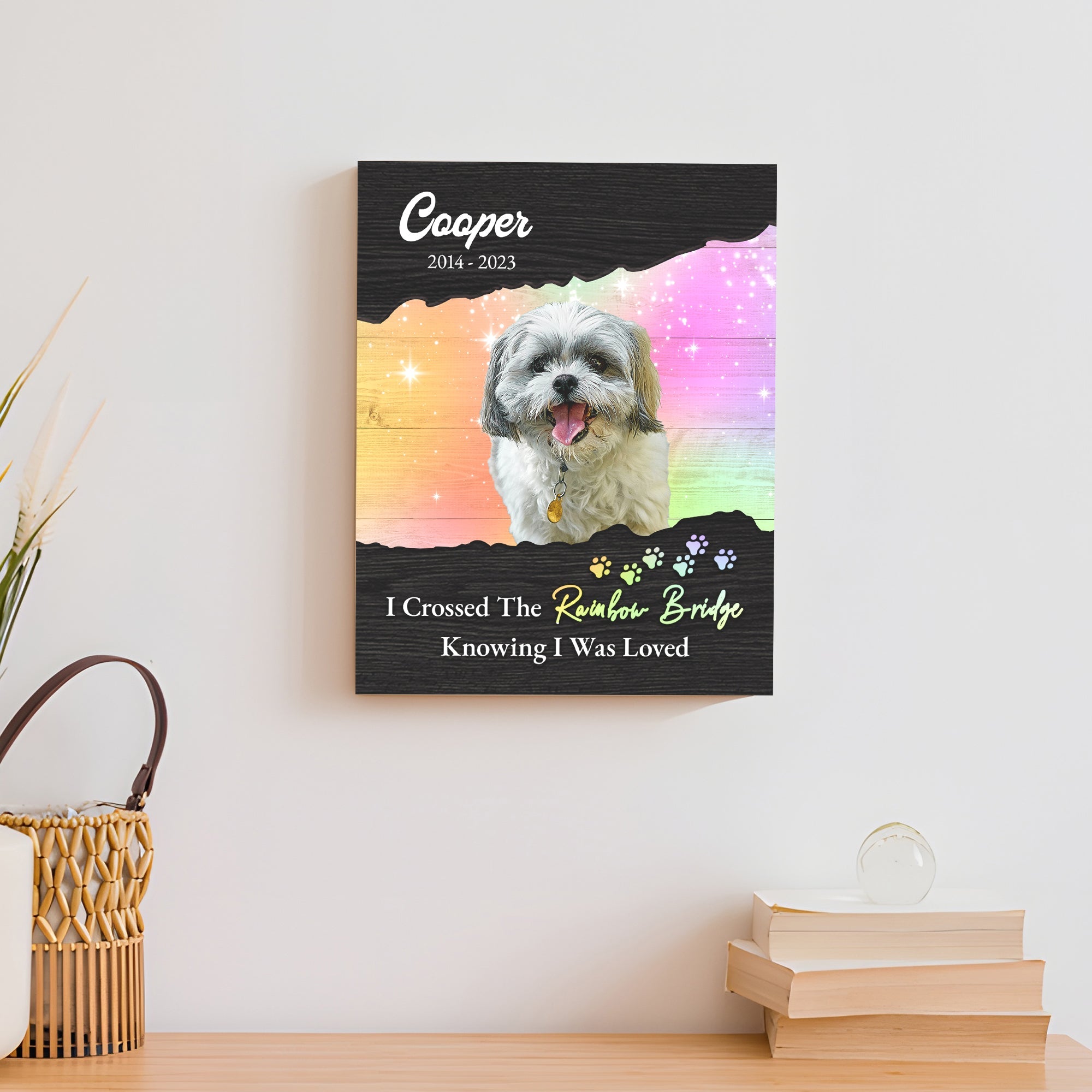 Pet Memorial Sign I Crossed The Rainbow Bridge II on sale at MyriadMart