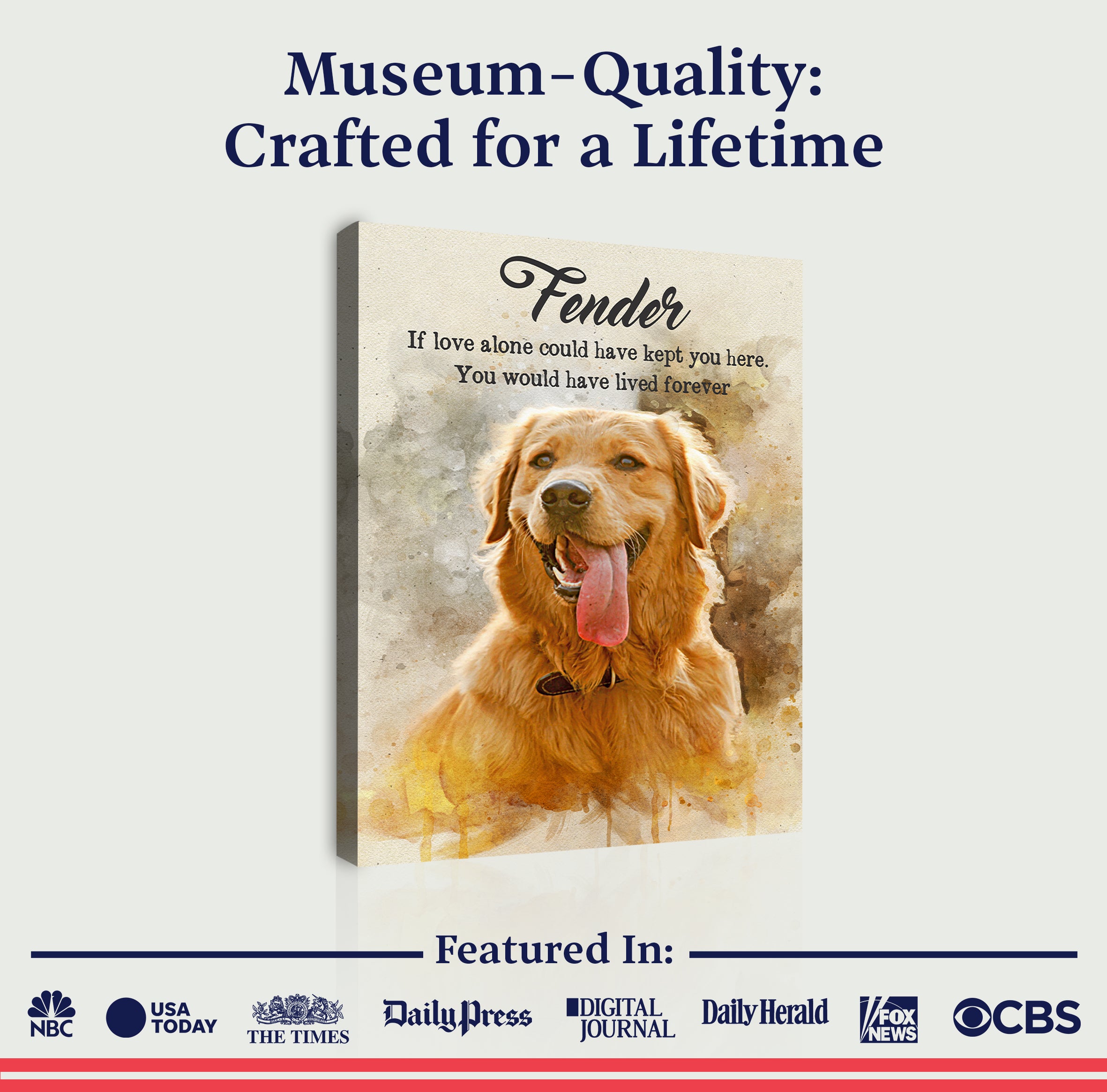 Pet Memorial Watercolor Portrait Sign on sale at MyriadMart