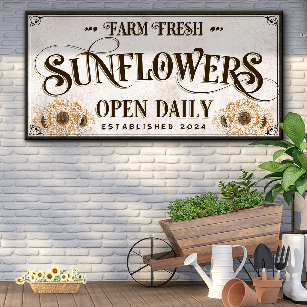Personalized Fresh Sunflowers Sign II on sale at MyriadMart
