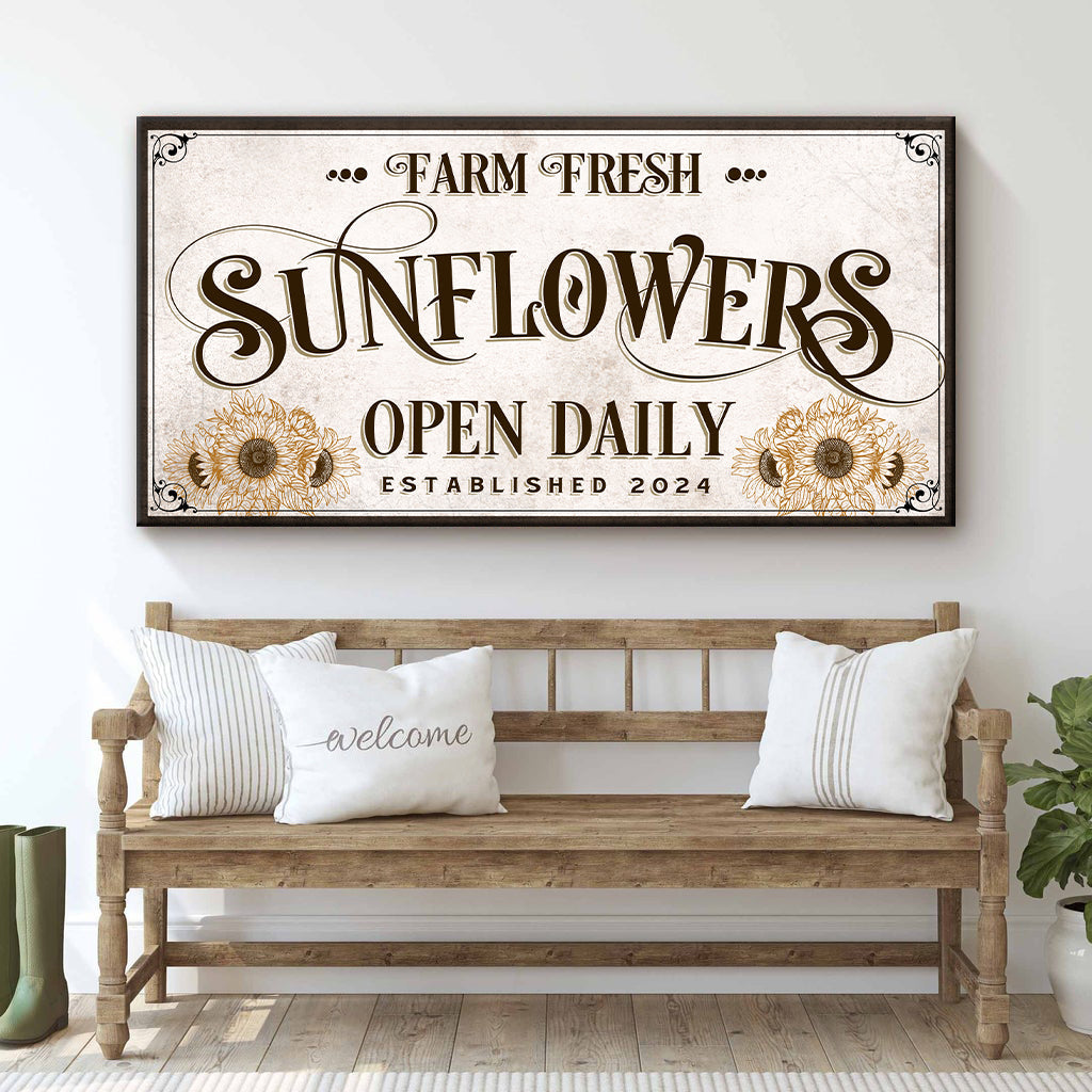 Personalized Fresh Sunflowers Sign II on sale at MyriadMart