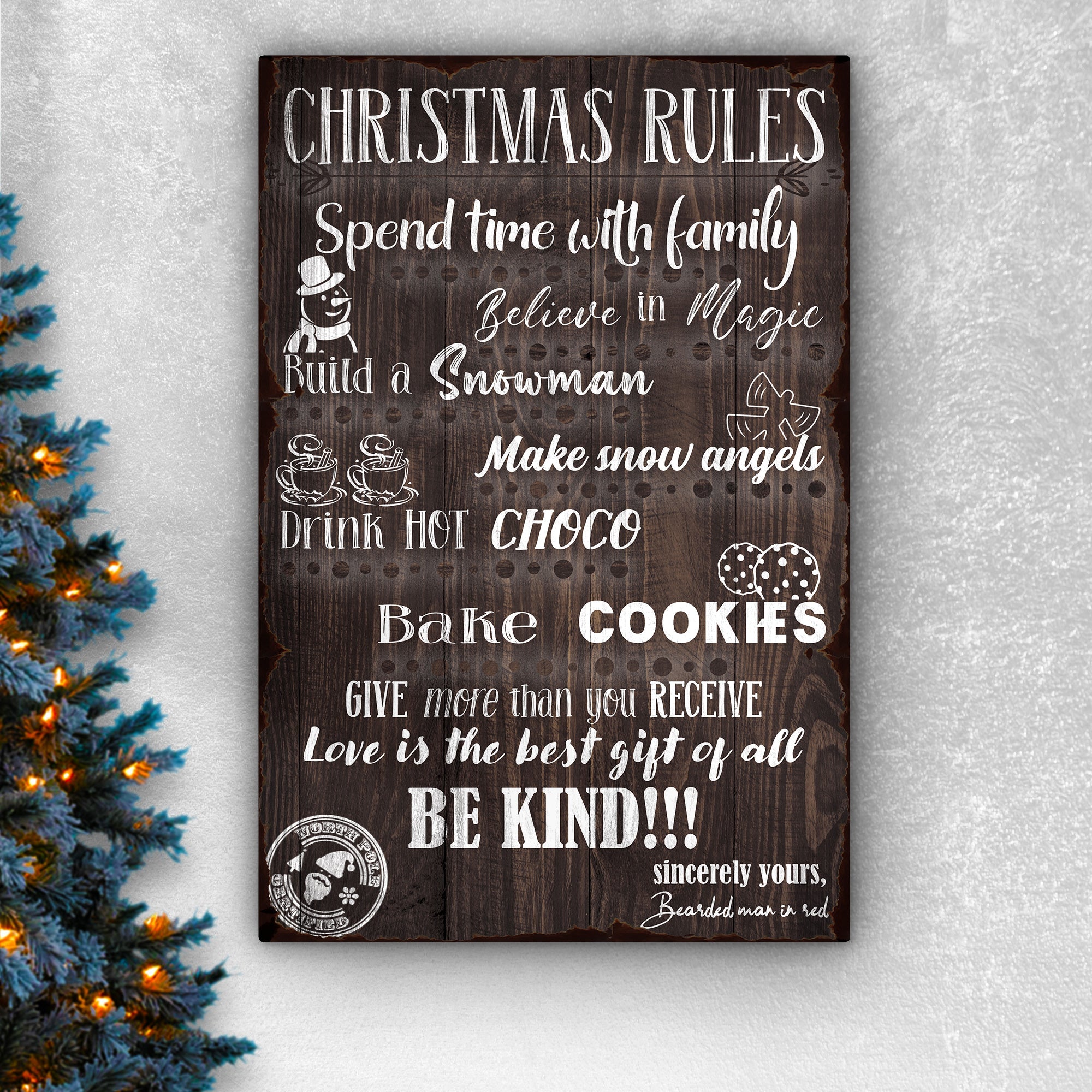 Christmas Rules Sign on sale at MyriadMart