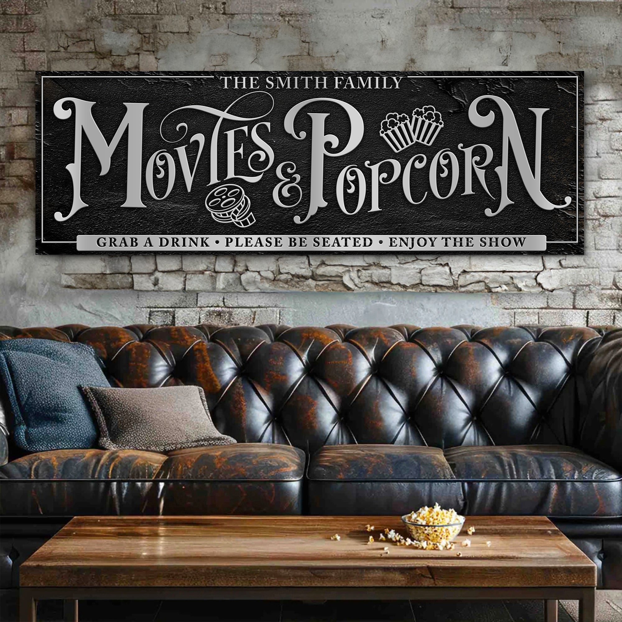 Personalized Movies & Popcorn Sign on sale at MyriadMart