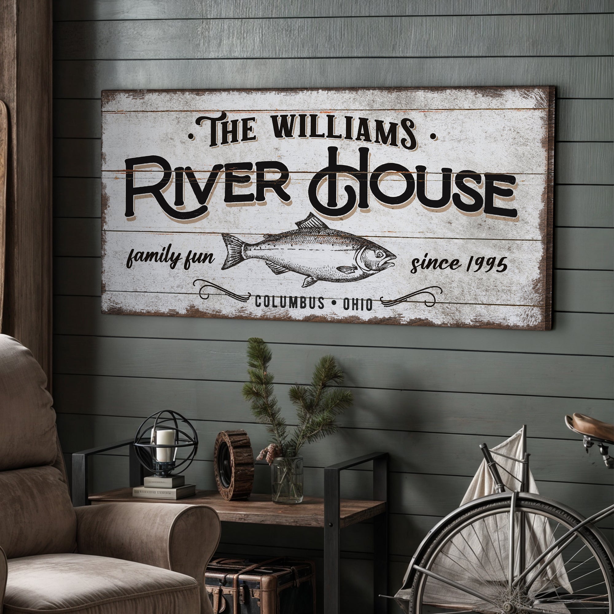 Personalized River House Sign on sale at MyriadMart