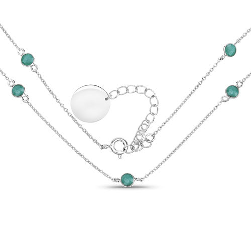 1.89 Carat Genuine Emerald .925 Sterling Silver Necklace on sale at MyriadMart