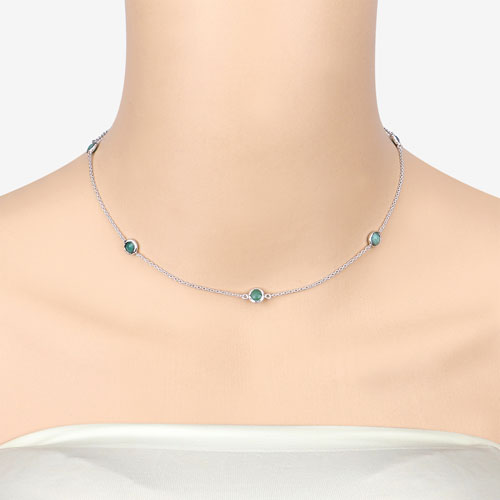 1.89 Carat Genuine Emerald .925 Sterling Silver Necklace on sale at MyriadMart