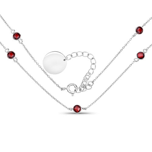 2.10 Carat Genuine Garnet .925 Sterling Silver Necklace on sale at MyriadMart