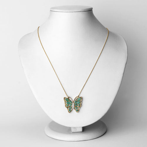 2.60 Carat Genuine Emerald and White Zircon .925 Sterling Silver Necklace on sale at MyriadMart