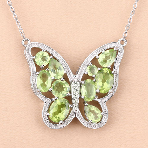 4.65 Carat Genuine Peridot .925 Sterling Silver Necklace on sale at MyriadMart